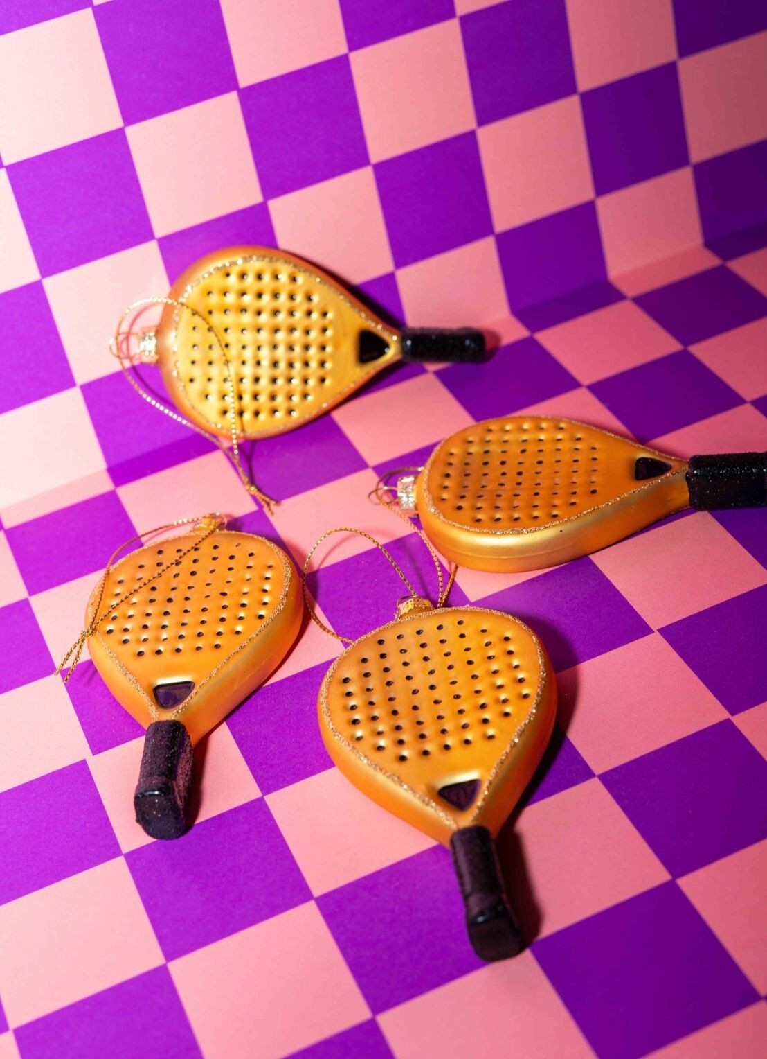 Yup in de Boom Padelracket kersthanger 10 cm - achterkant 3 goud