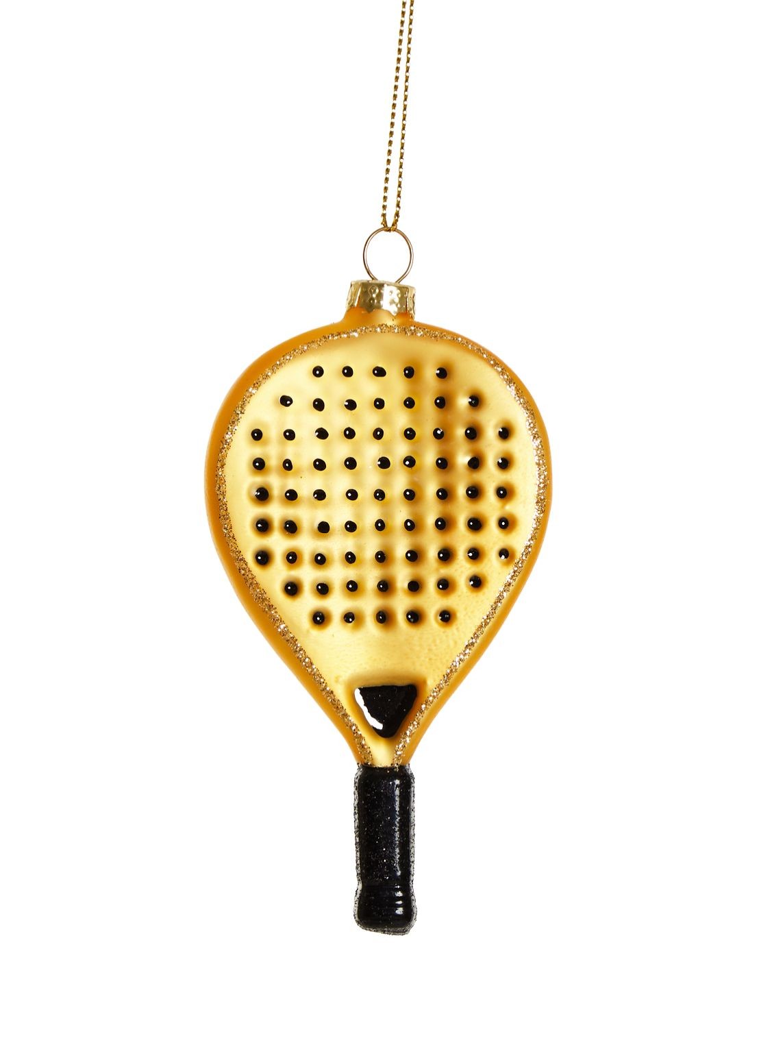Yup in de Boom Padelracket kersthanger 10 cm - voorkant goud