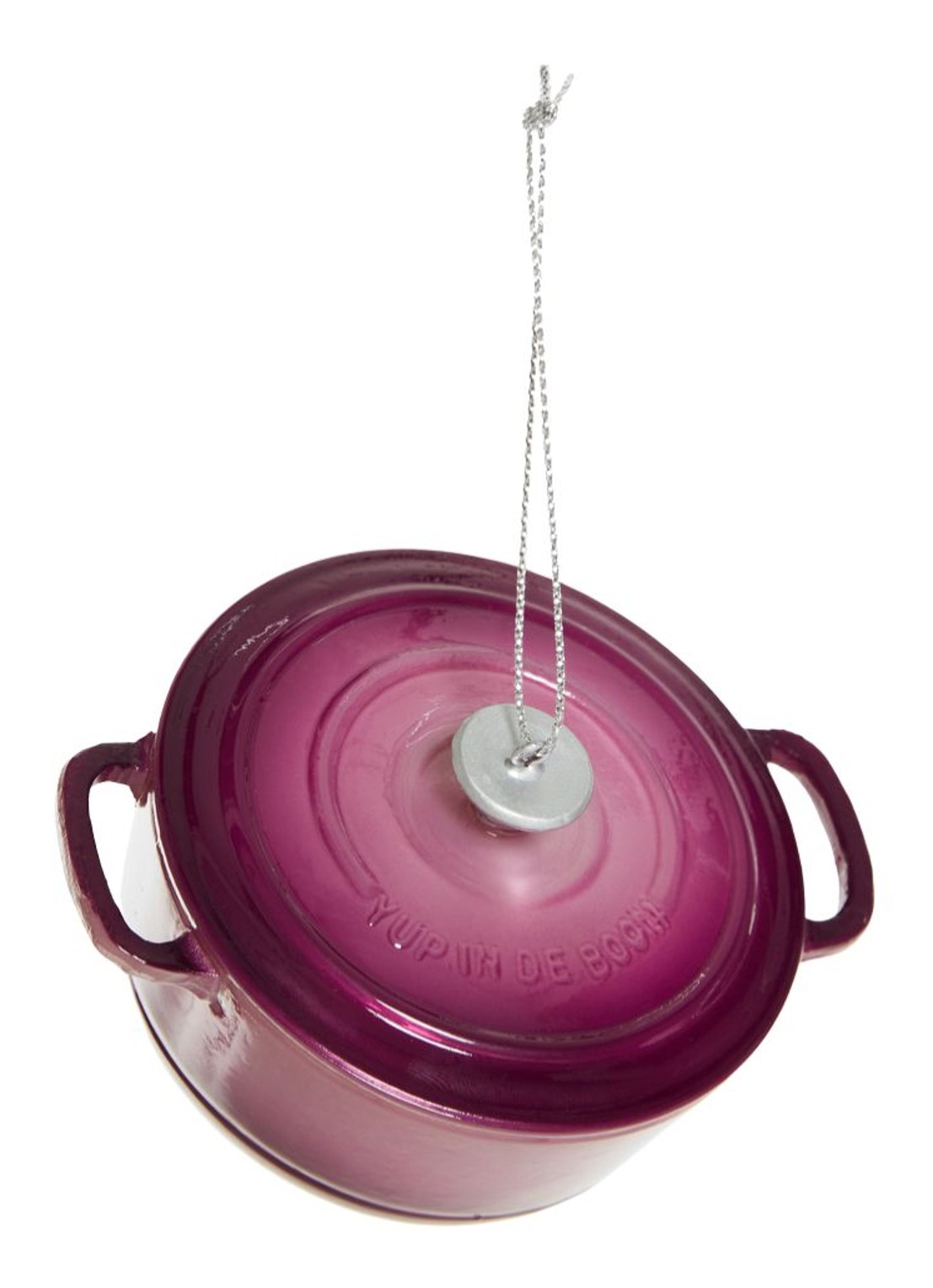 Yup in de Boom Pan kersthanger 5 cm - achterkant 2 aubergine