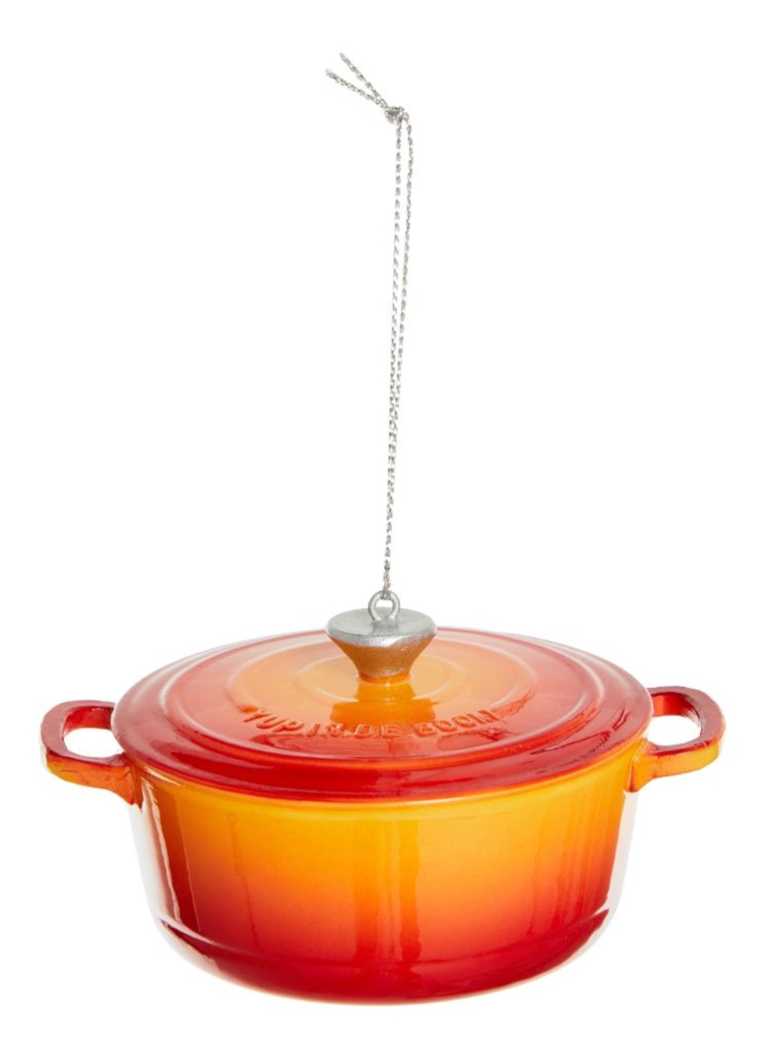 Yup in de Boom Pan kersthanger 8 cm - voorkant 2 orange