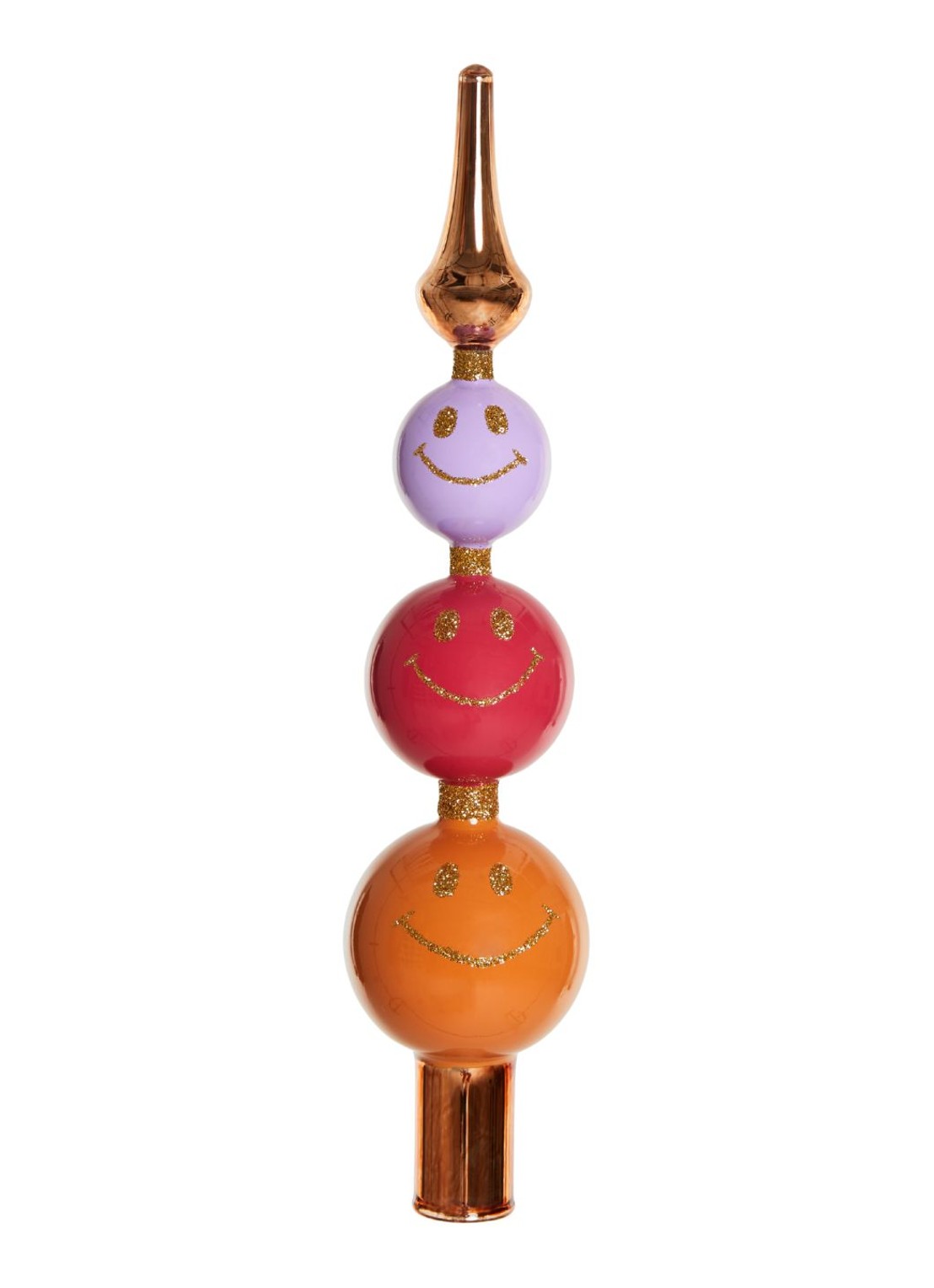 Yup in de Boom Piek Smiley kersthanger 28 cm - voorkant 2 orange