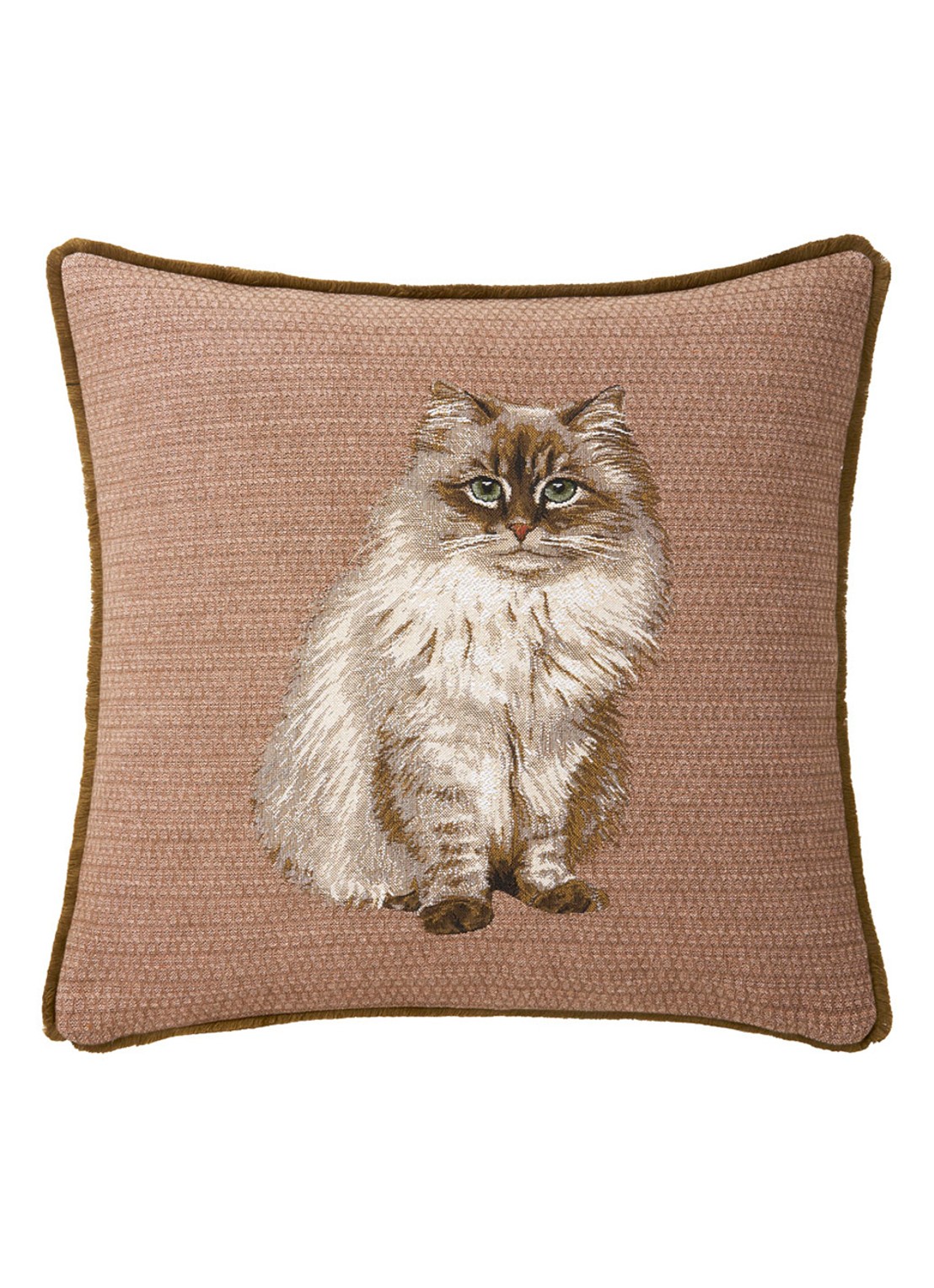 Yves Delorme Aime sierkussenhoes 45 x 45 cm - voorkant 2 oranjebruin