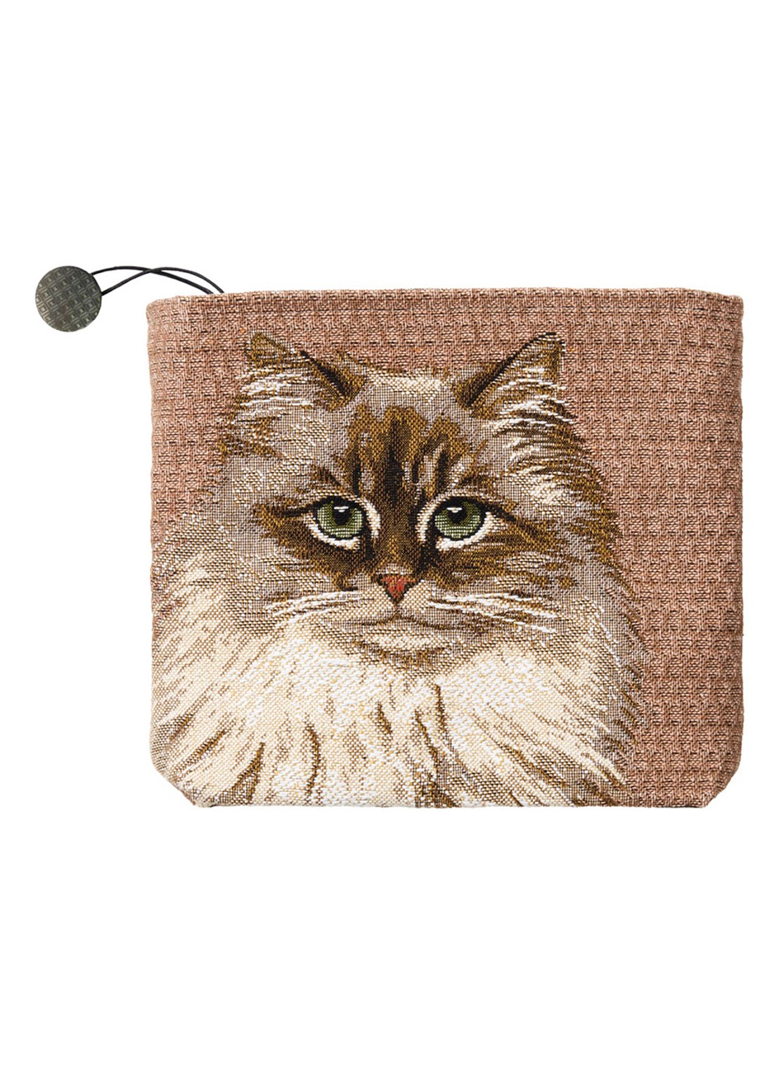Yves Delorme Aime toilettas met print - voorkant 2 oranjebruin