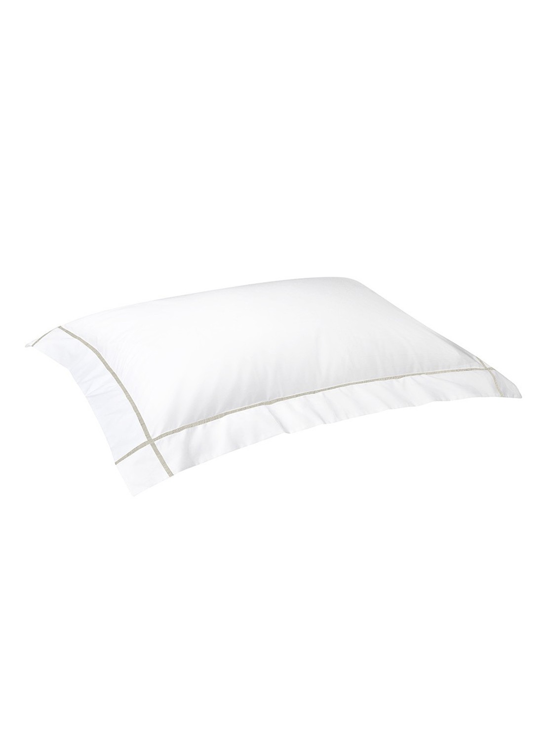 Yves Delorme Athena kussensloop van katoen perkal 500TC - voorkant beige