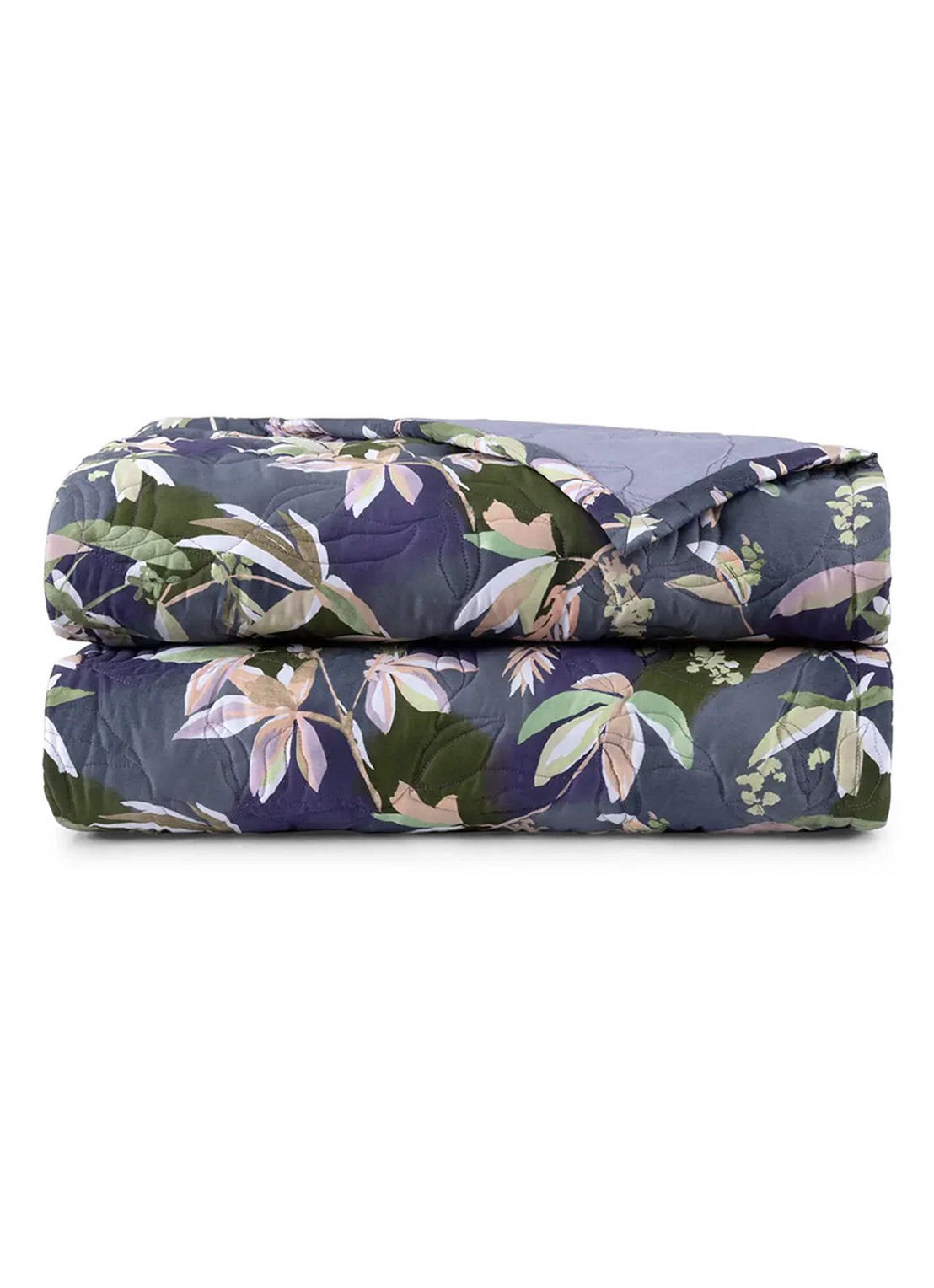 Yves Delorme Brume bedsprei 250 x 250 cm - voorkant 3 donkerblauw