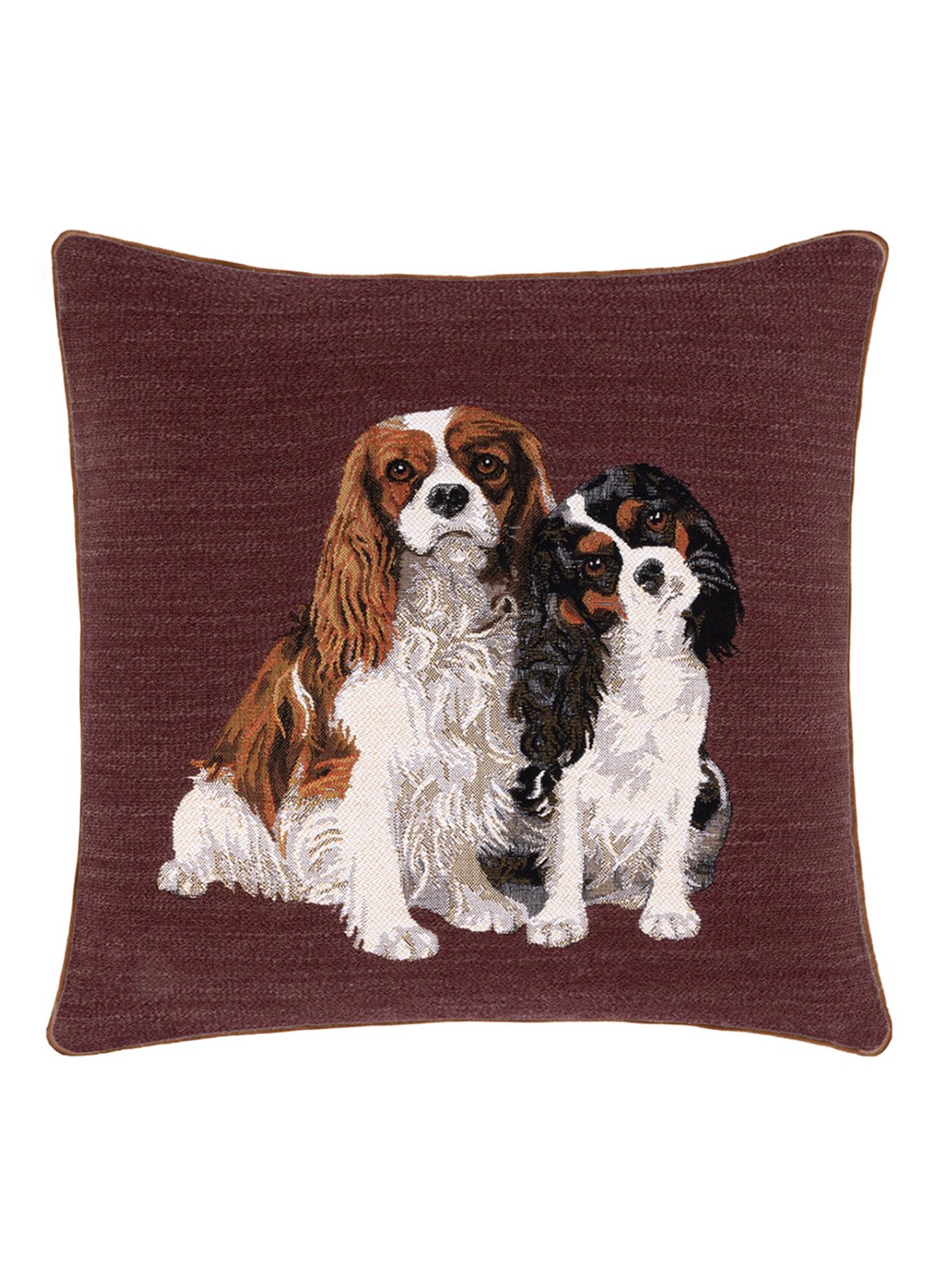 Yves Delorme Charlies sierkussenhoes in wolblend 45 x 45 cm - voorkant 2 roodbruin