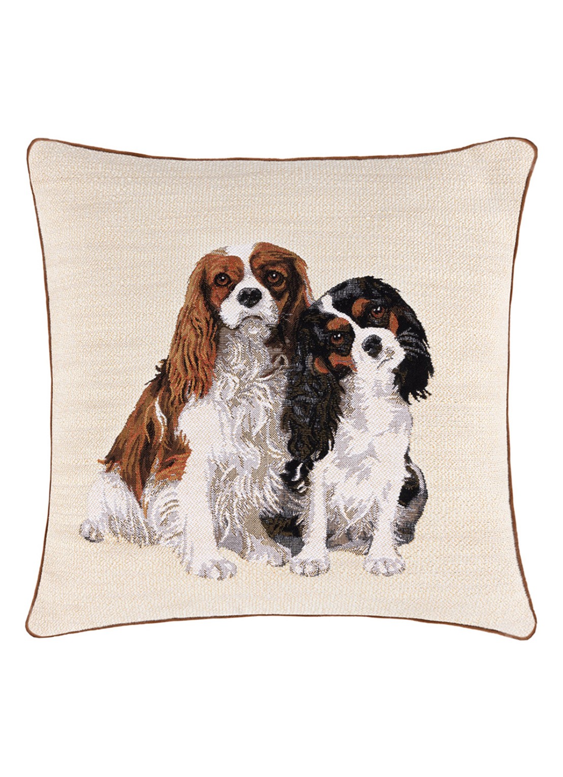 Yves Delorme Charlies sierkussenhoes in wolblend 45 x 45 cm - voorkant 2 creme