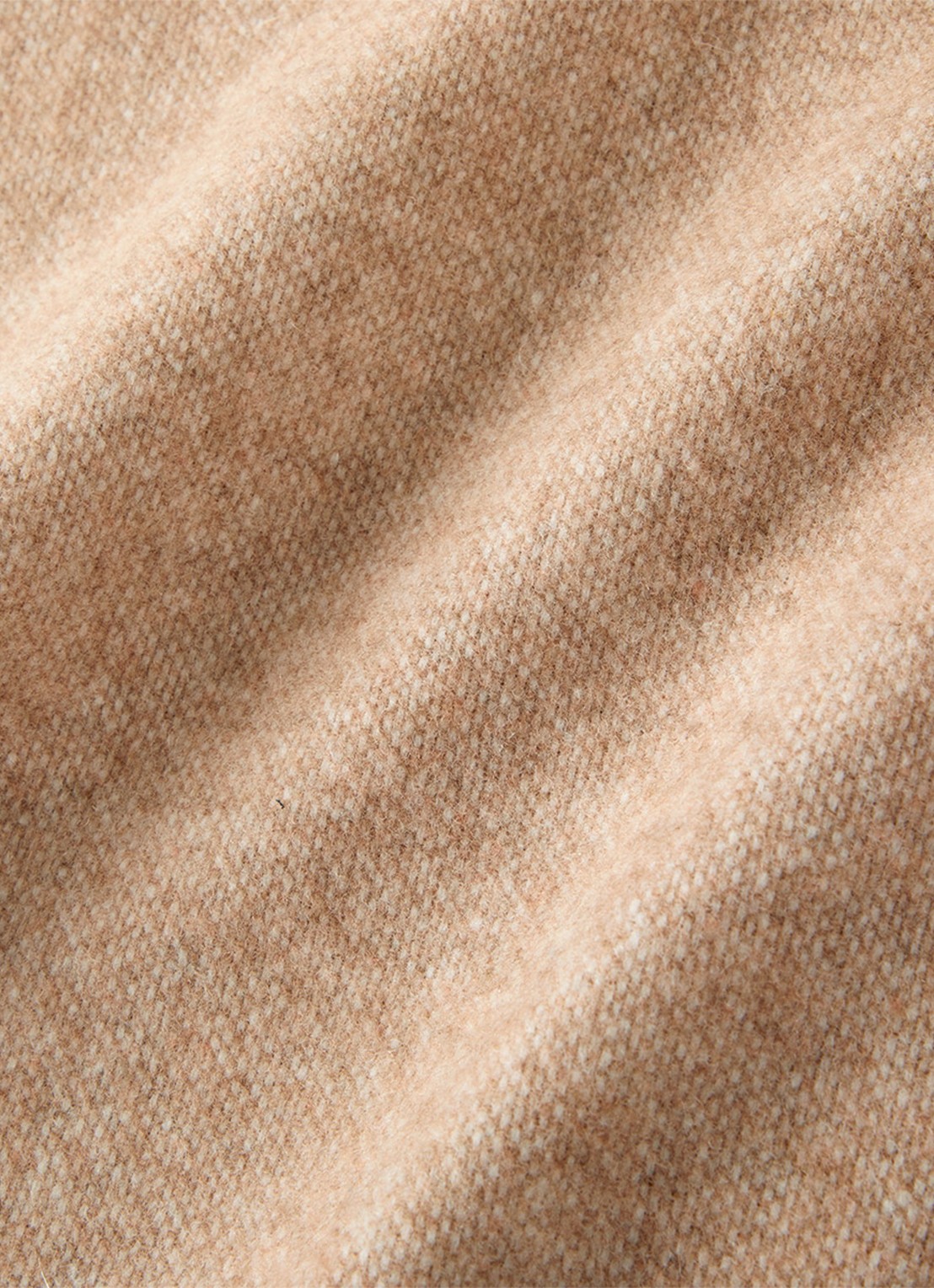 Yves Delorme Club plaid van wol met franjes 130 x 170 cm - voorkant 2 beige