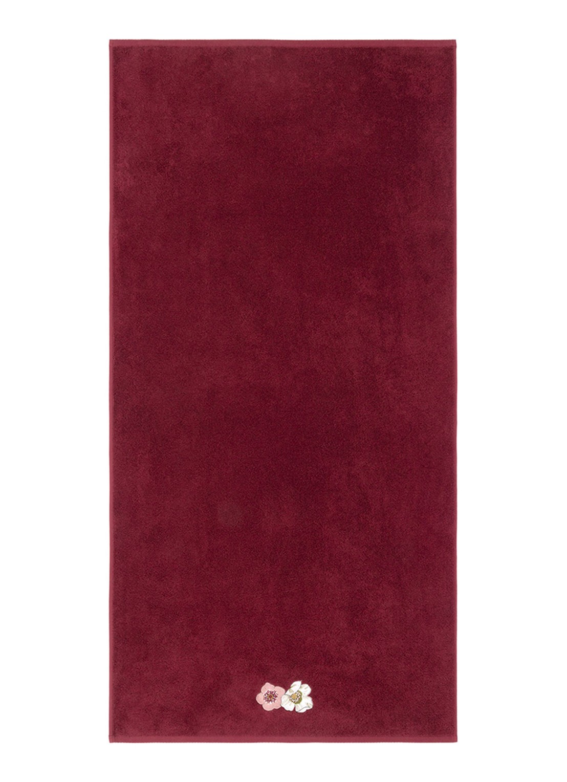 Yves Delorme Corolles badhanddoek - 70 x 140 cm - voorkant 3 donkerrood