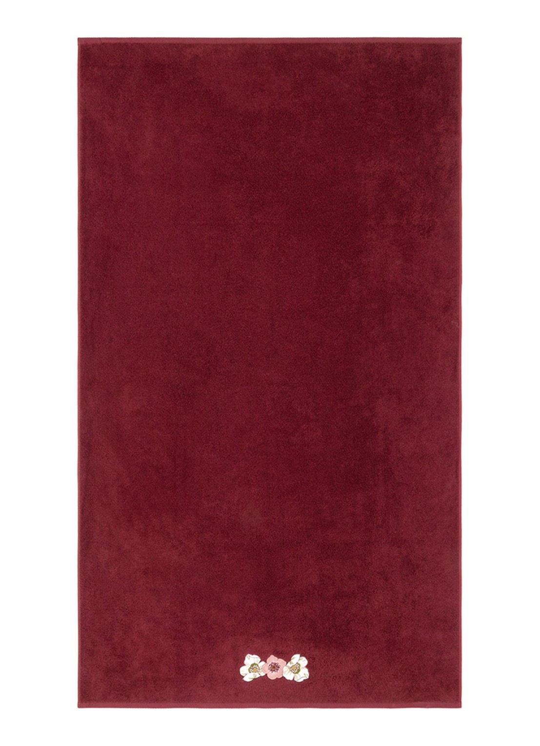 Yves Delorme Corolles badlaken - 92 x 160 cm - voorkant 3 donkerrood