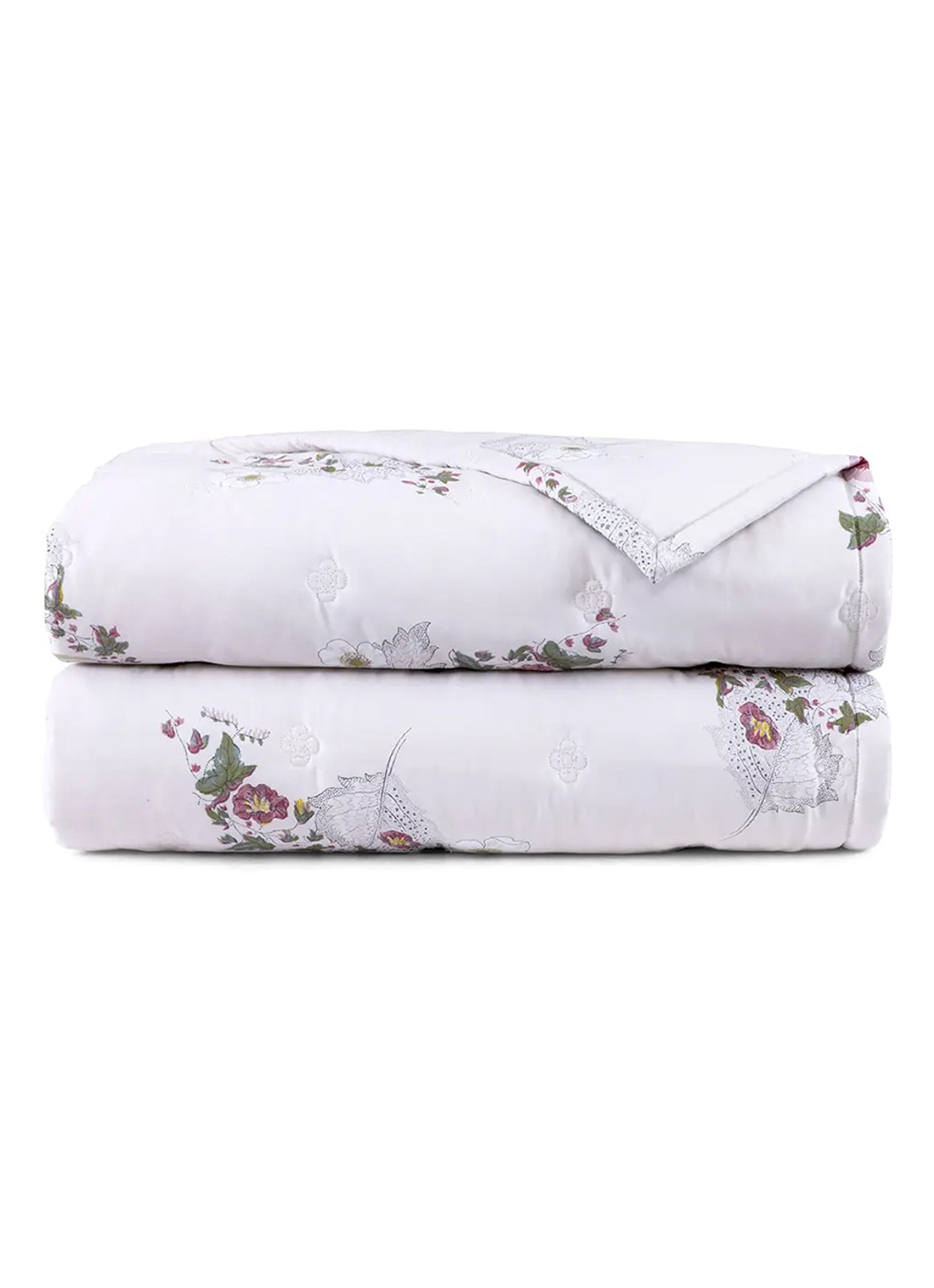 Yves Delorme Corroles bedsprei  - voorkant wit