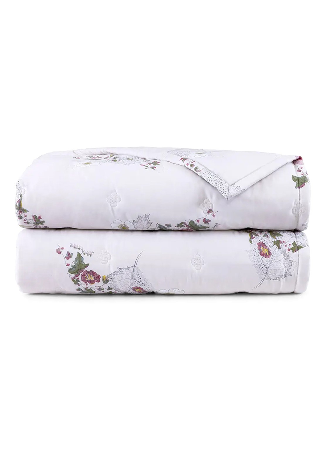 Yves Delorme Corroles bedsprei  - voorkant 3 wit