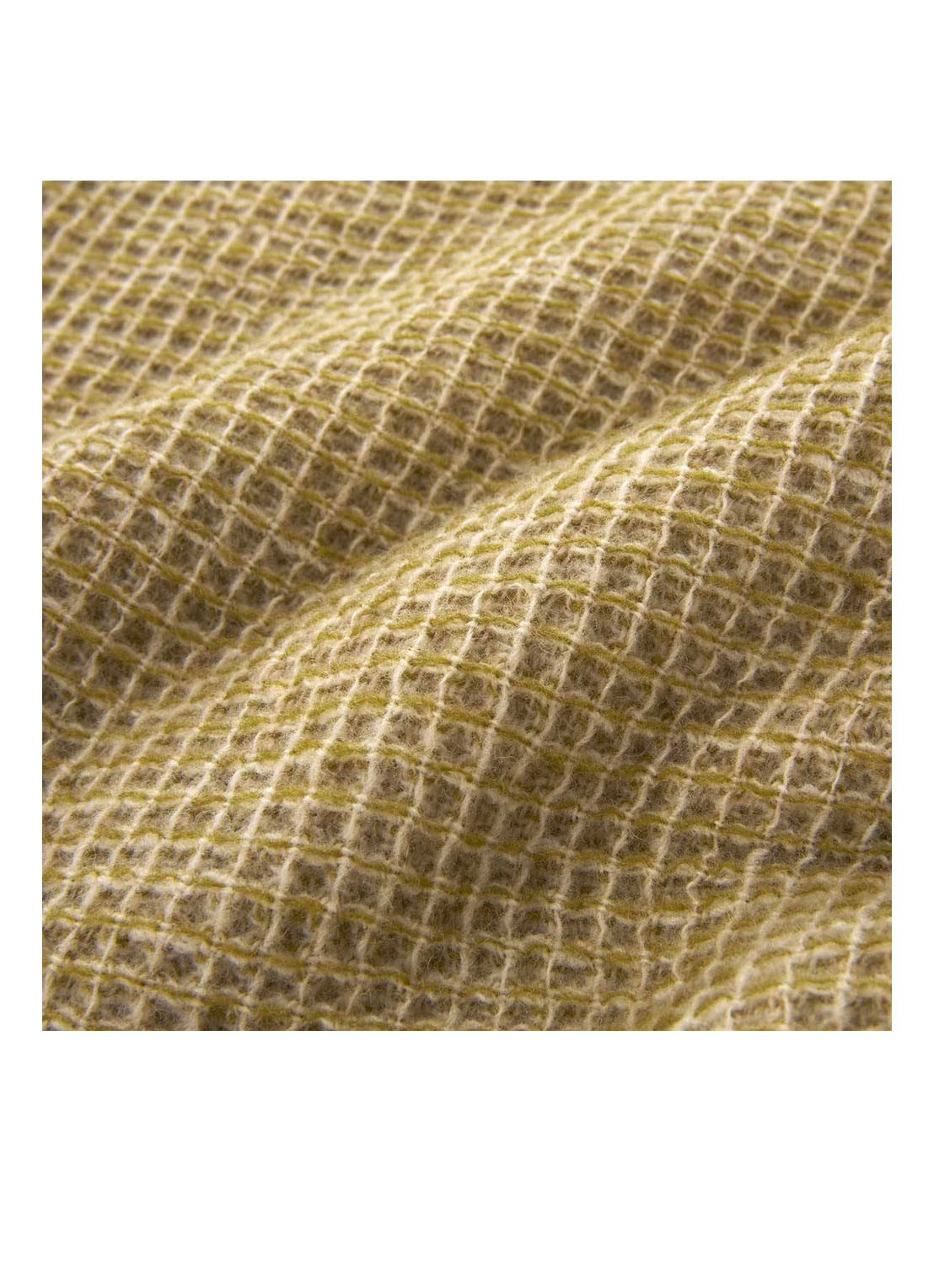 Yves Delorme Cosy plaid van scheerwol met franjes 130 x 170 cm - detail 3 zand