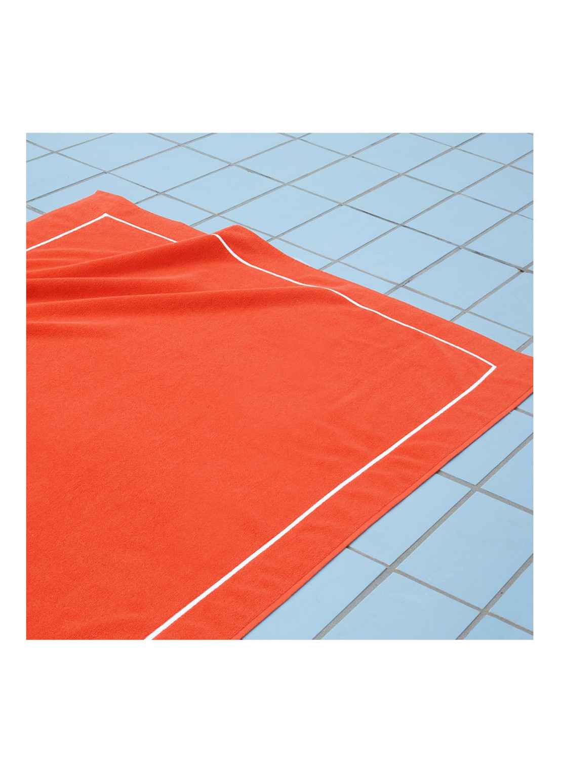 Yves Delorme Croisiere strandlaken  - 480 gr/m2 - 92 x 200 cm - detail 2 oranjerood
