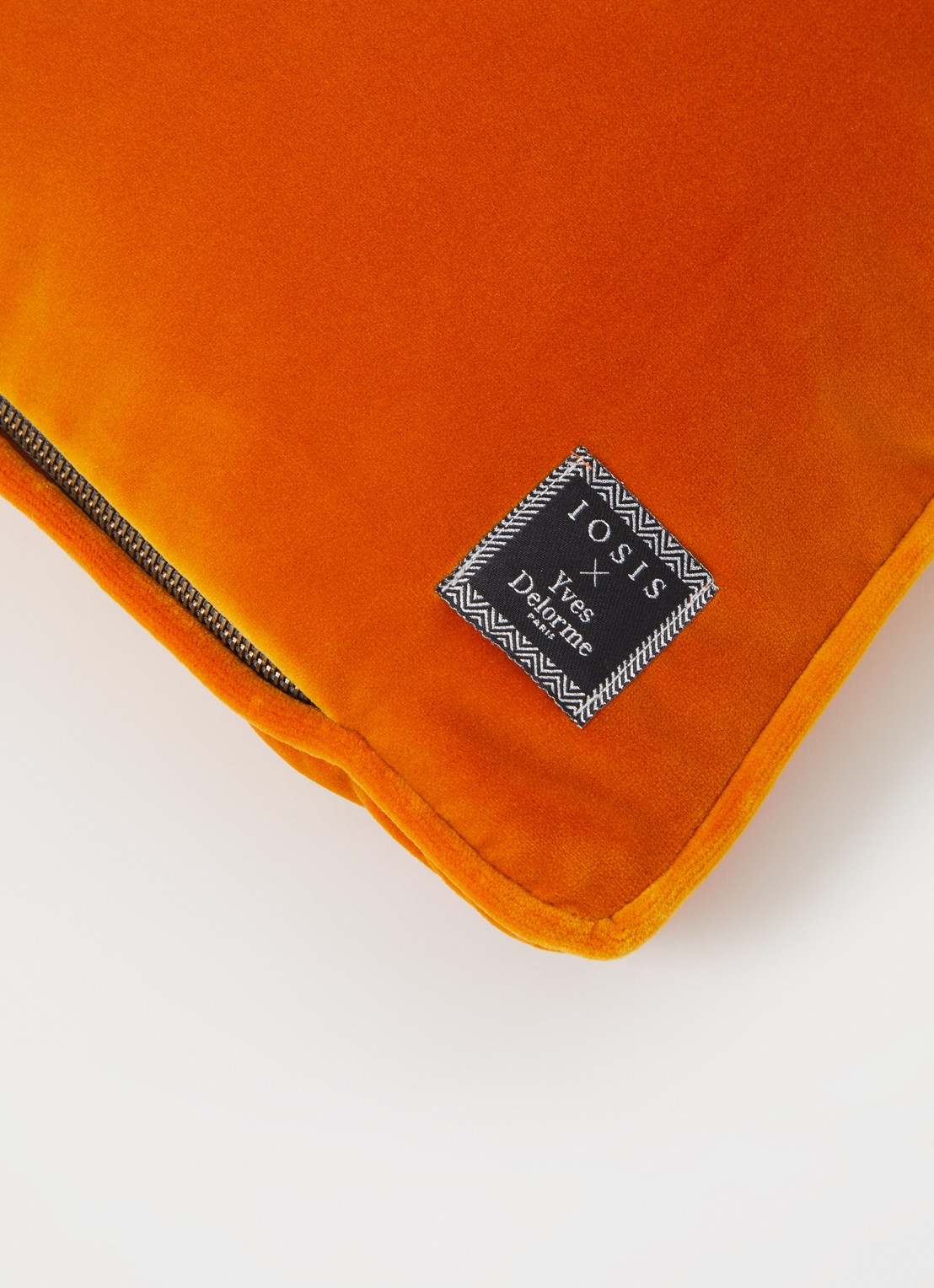 Yves Delorme Divan sierkussenhoes van fluweel - detail 4 orange