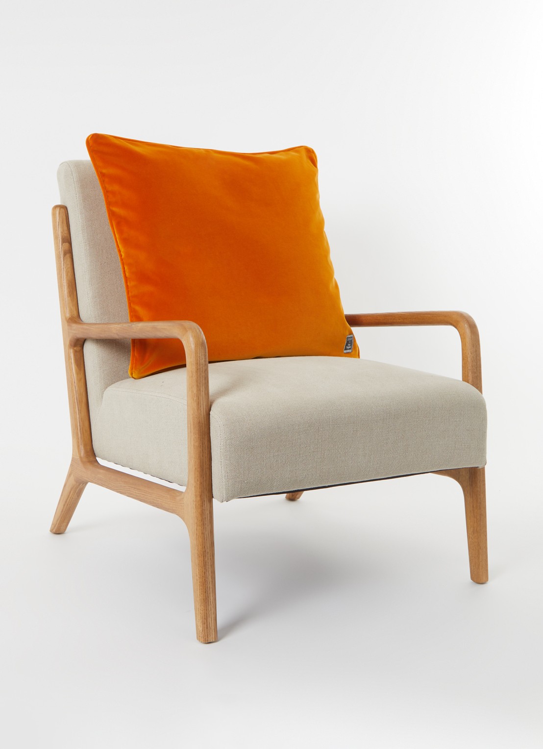 Yves Delorme Divan sierkussenhoes van fluweel - voorkant 2 orange