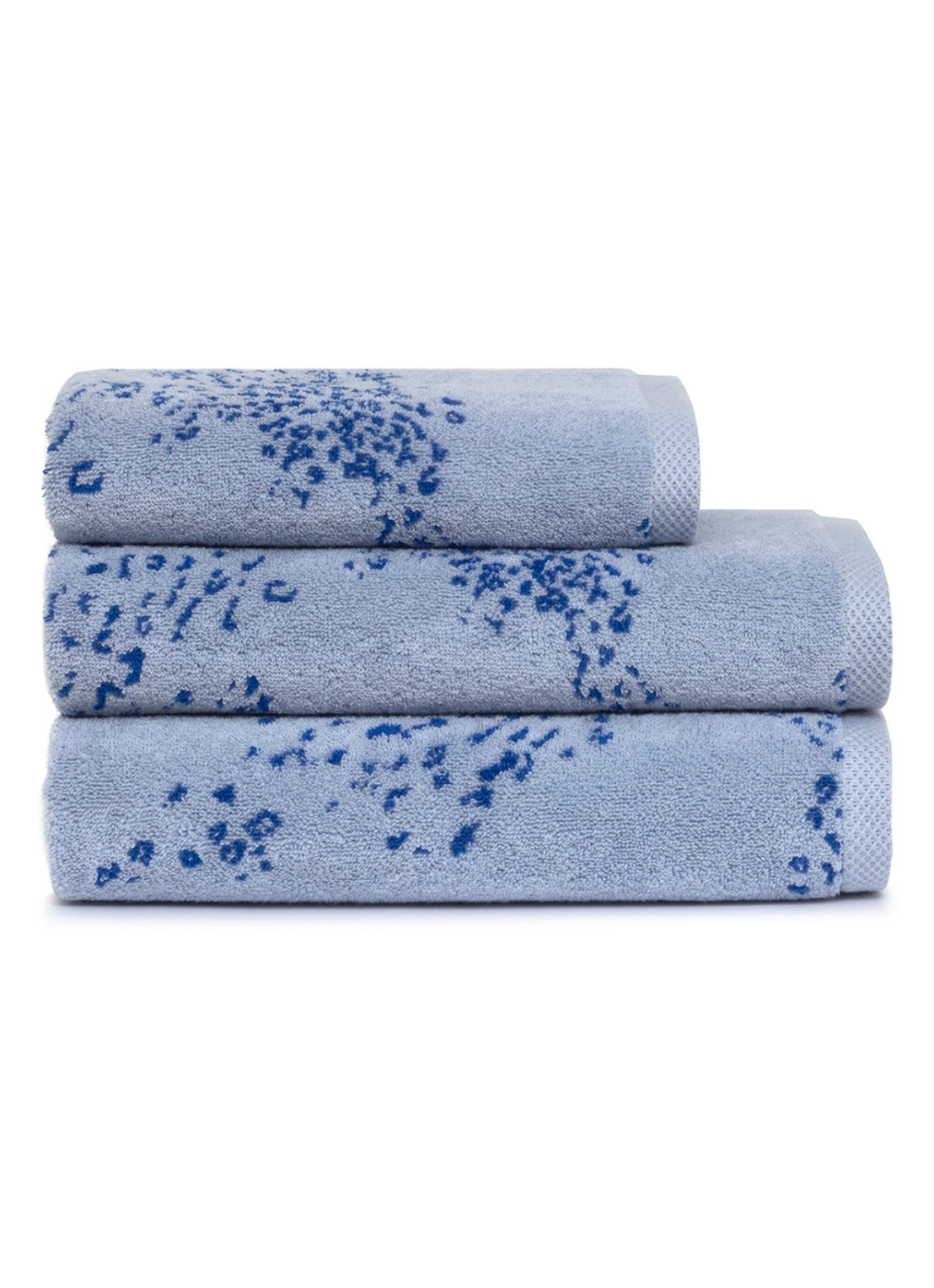 Yves Delorme Ecumes badhanddoek - 70 x 140 cm - achterkant blauw