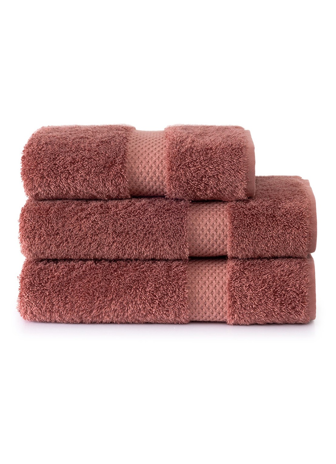 Yves Delorme Etoile badhanddoek - 700g/m2 - 70 x 140 cm - achterkant oudroze