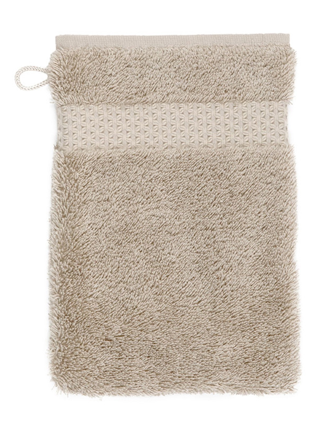 Yves Delorme Etoile washand - 700 gr/m2 - 16 x 22 cm - voorkant taupe