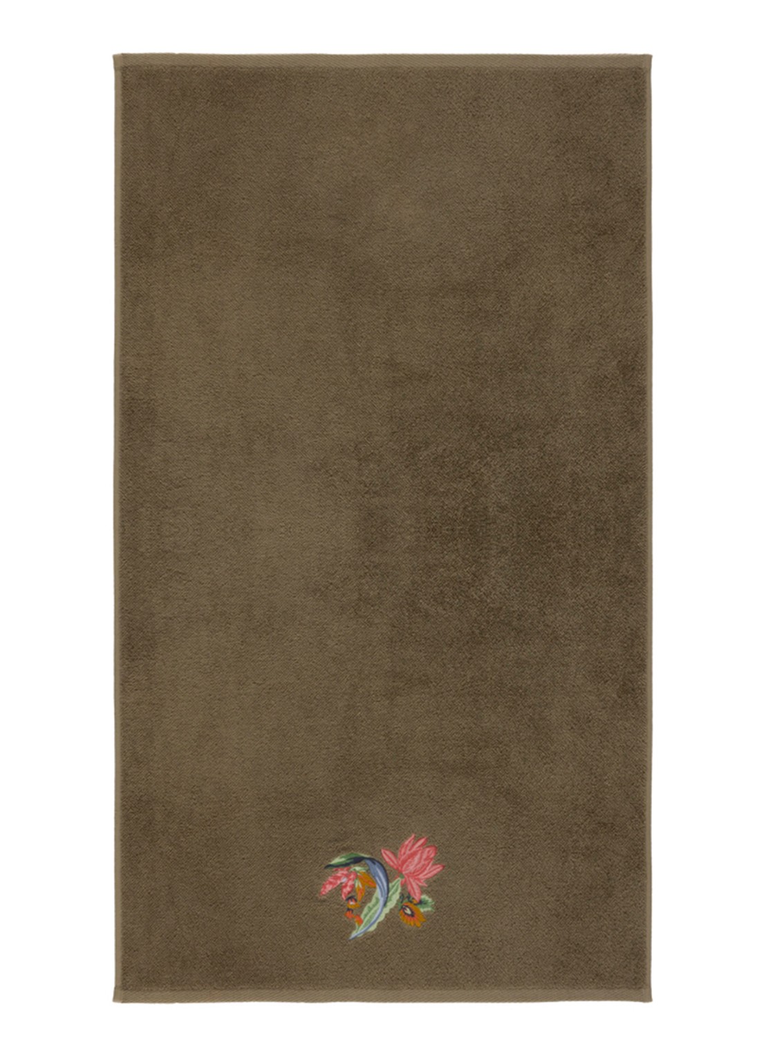 Yves Delorme Eze badhanddoek 55 x 100 cm - voorkant mosgroen