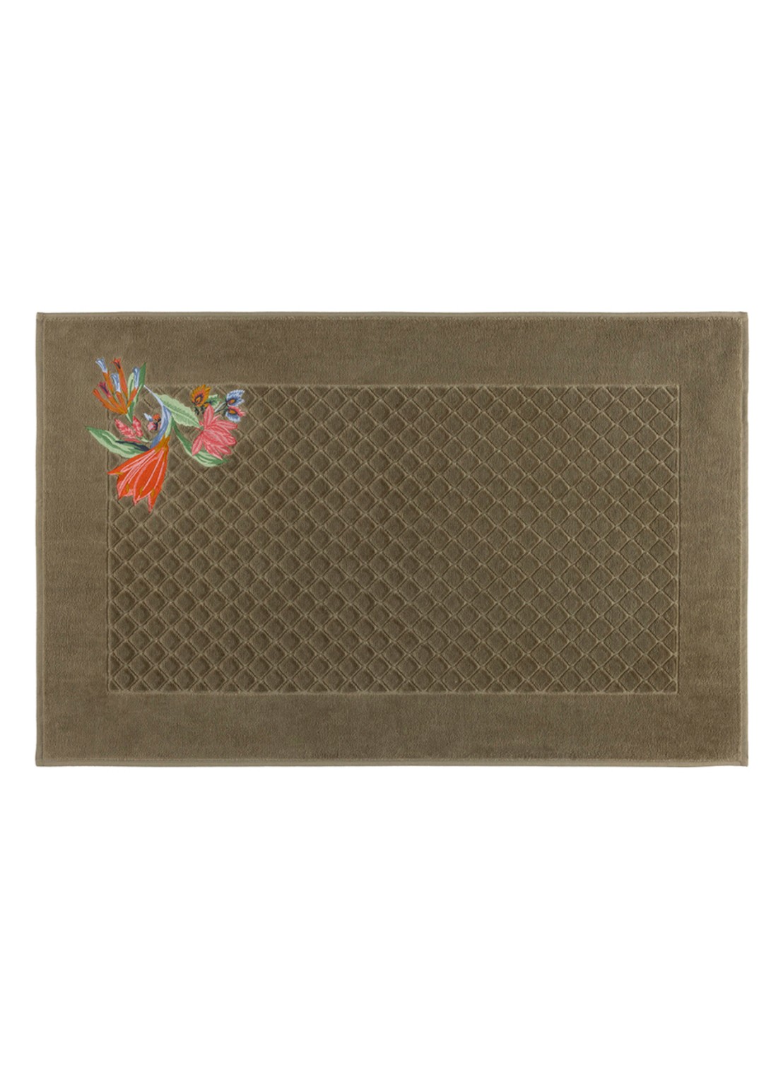 Yves Delorme Eze badmat 55 x 90 cm - voorkant mosgroen