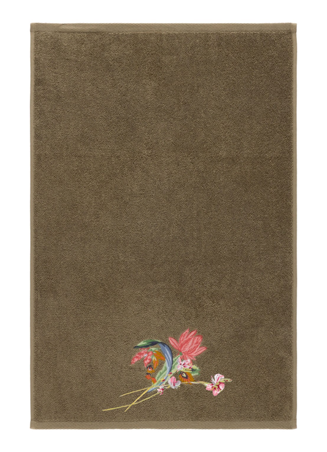 Yves Delorme Eze gastendoek - 45 x 70 cm - voorkant 2 mosgroen