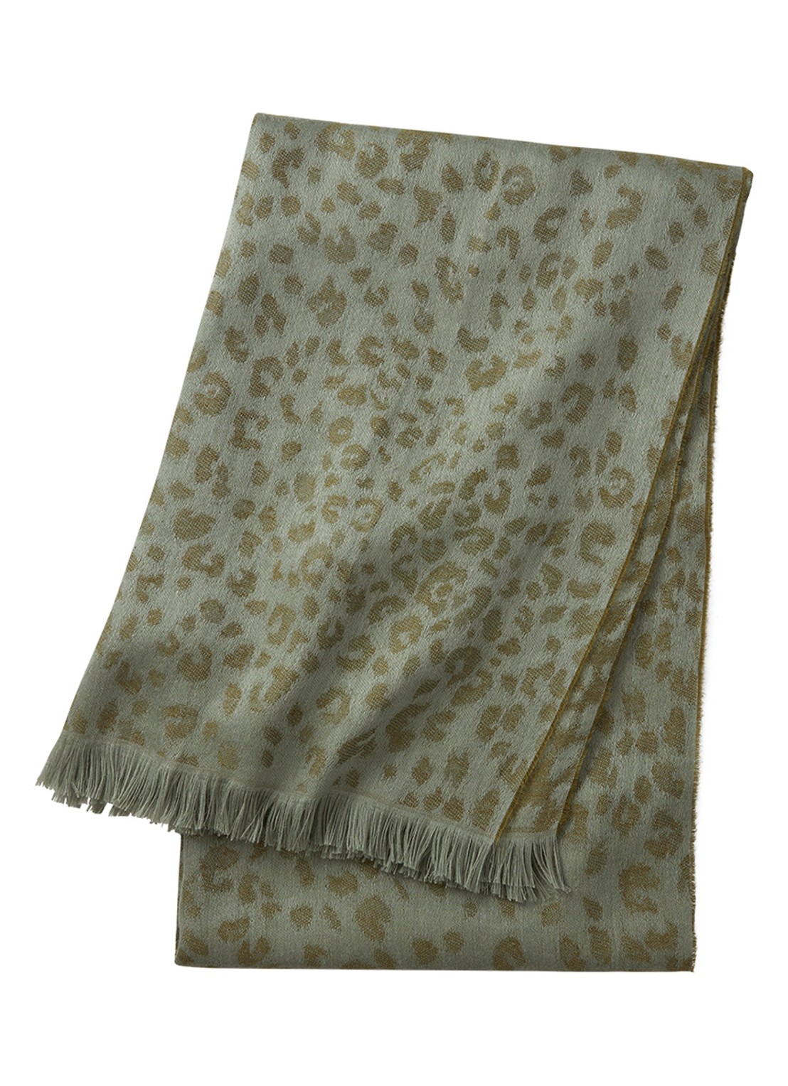 Yves Delorme Fauve plaid van linnen 140 x 160 cm - voorkant 2 khaki