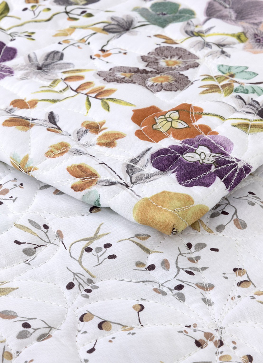Yves Delorme Fleurs bedsprei 80TC - achterkant wit