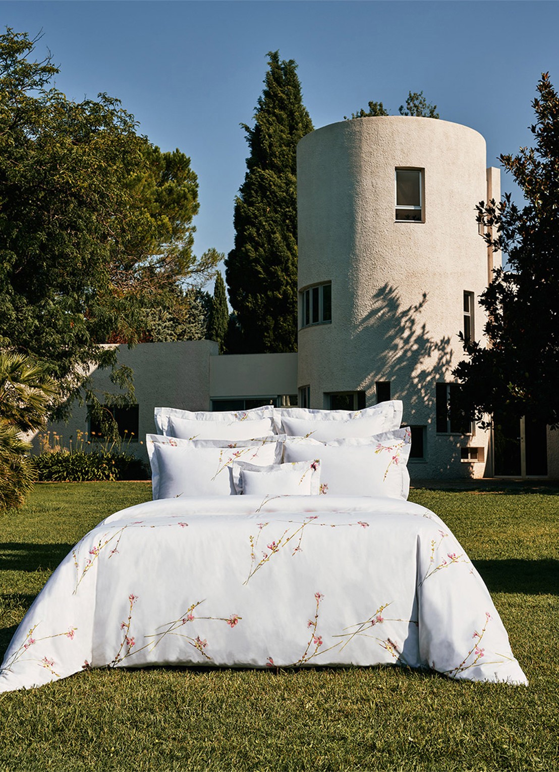 Yves Delorme Gaura kussensloop - detail 9 wit
