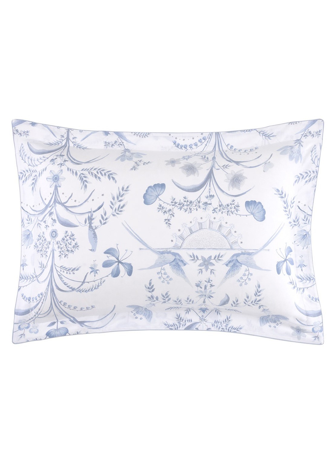 Yves Delorme Herbier kussensloop 120TC - voorkant 2 blauw
