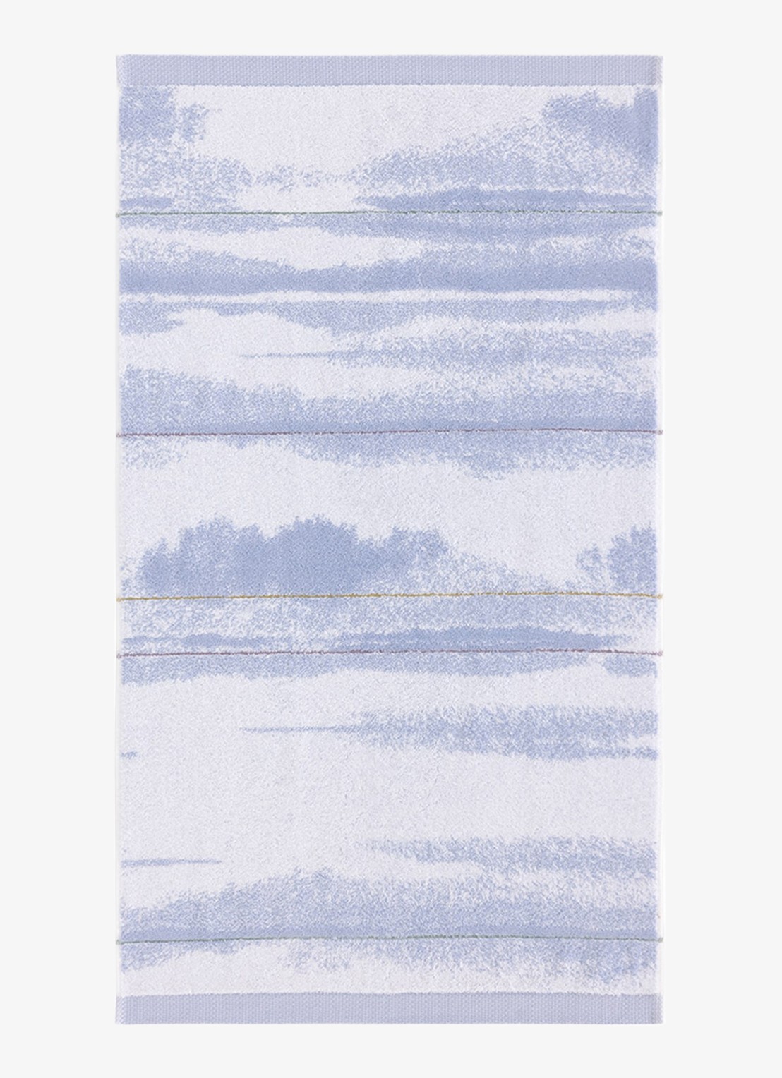 Yves Delorme Horizons badhanddoek van  katoen - 470 gr/m2 - 55 x 100 cm - voorkant 2 lichtpaars