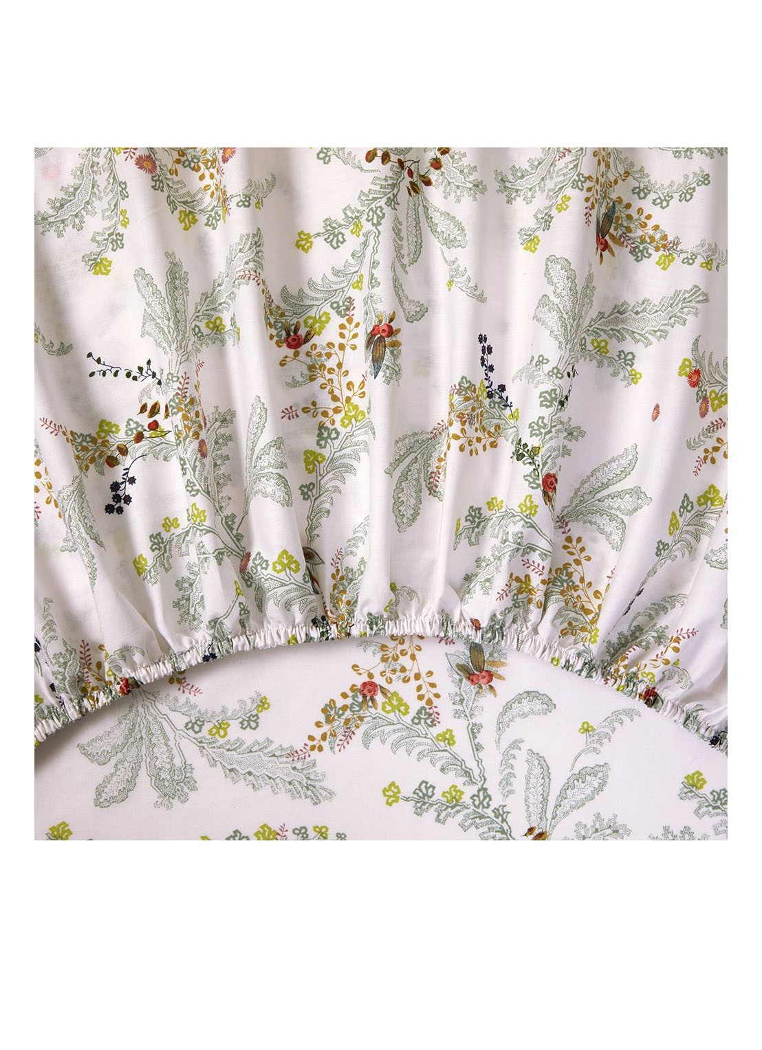 Yves Delorme Jardins hoeslaken van  katoen, hoekhoogte 40 cm - voorkant 2 multicolor