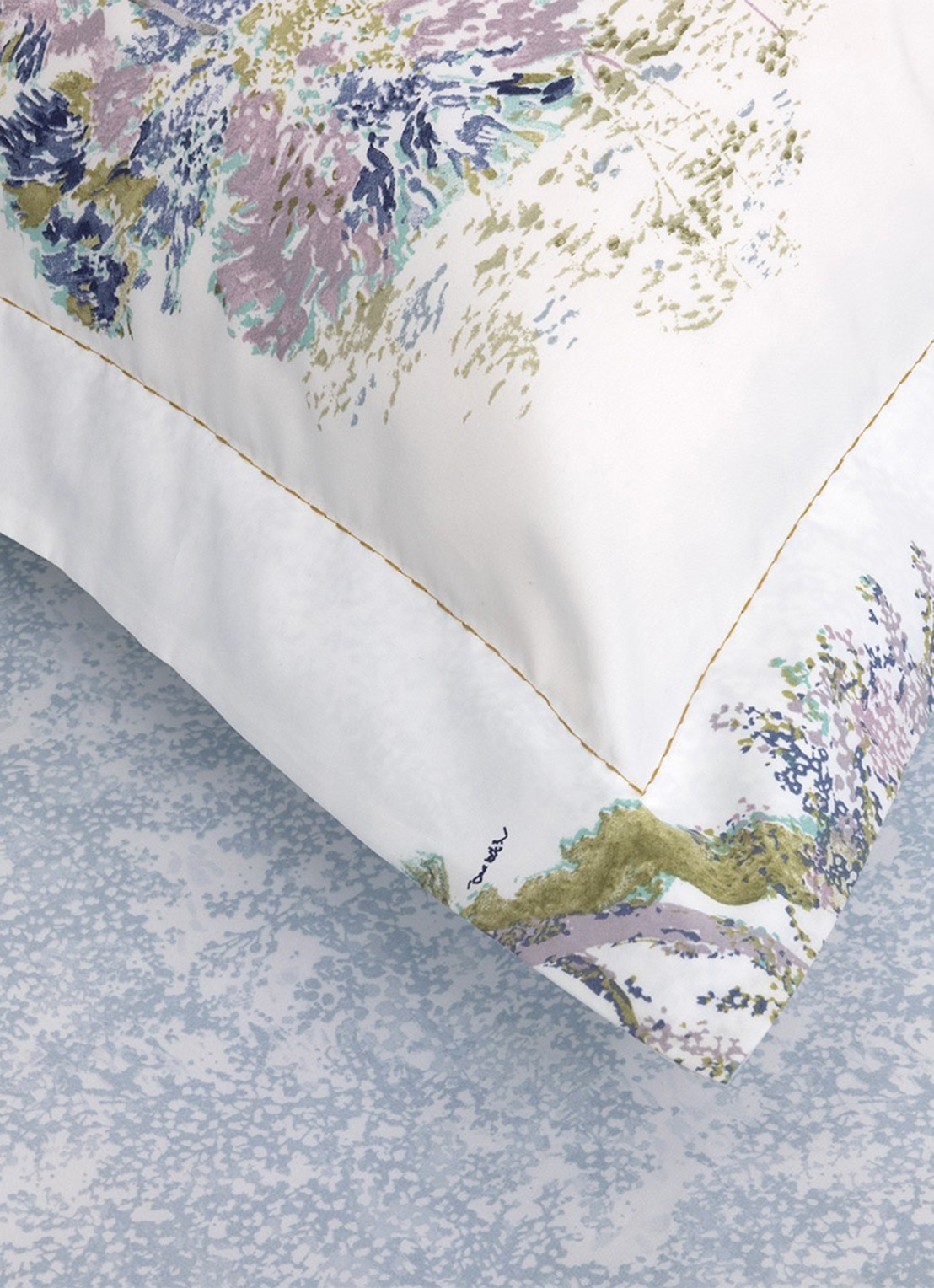 Yves Delorme Lande kussensloop 200TC - detail 4 wit