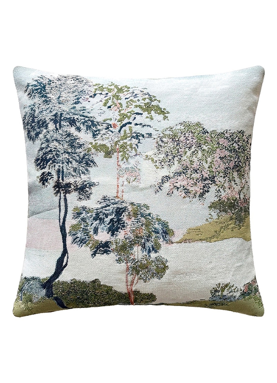 Yves Delorme Lande sierkussenhoes 45 x 45 cm - voorkant 3 lichtblauw