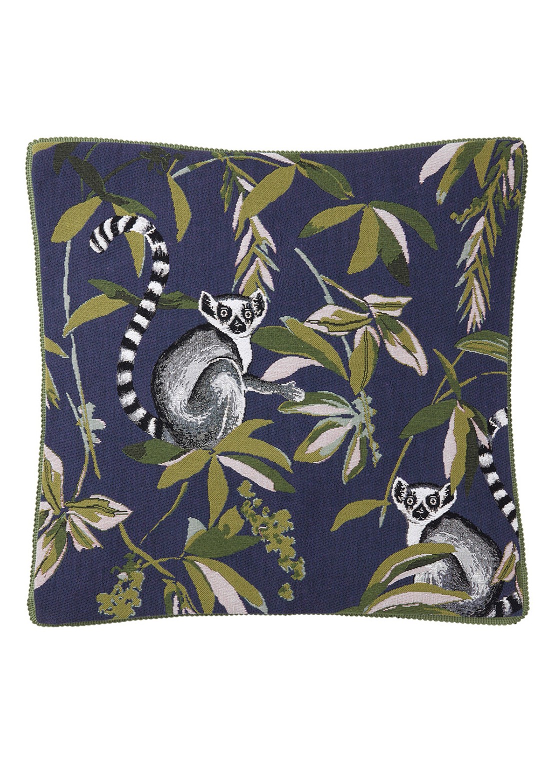 Yves Delorme Lemurien sierkussenhoes 45 x 45 cm - voorkant 3 donkerblauw