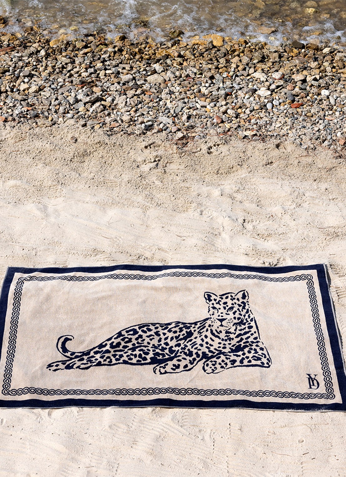 Yves Delorme Leopard strandlaken van  katoen 90 x 160 cm - detail 3 beige