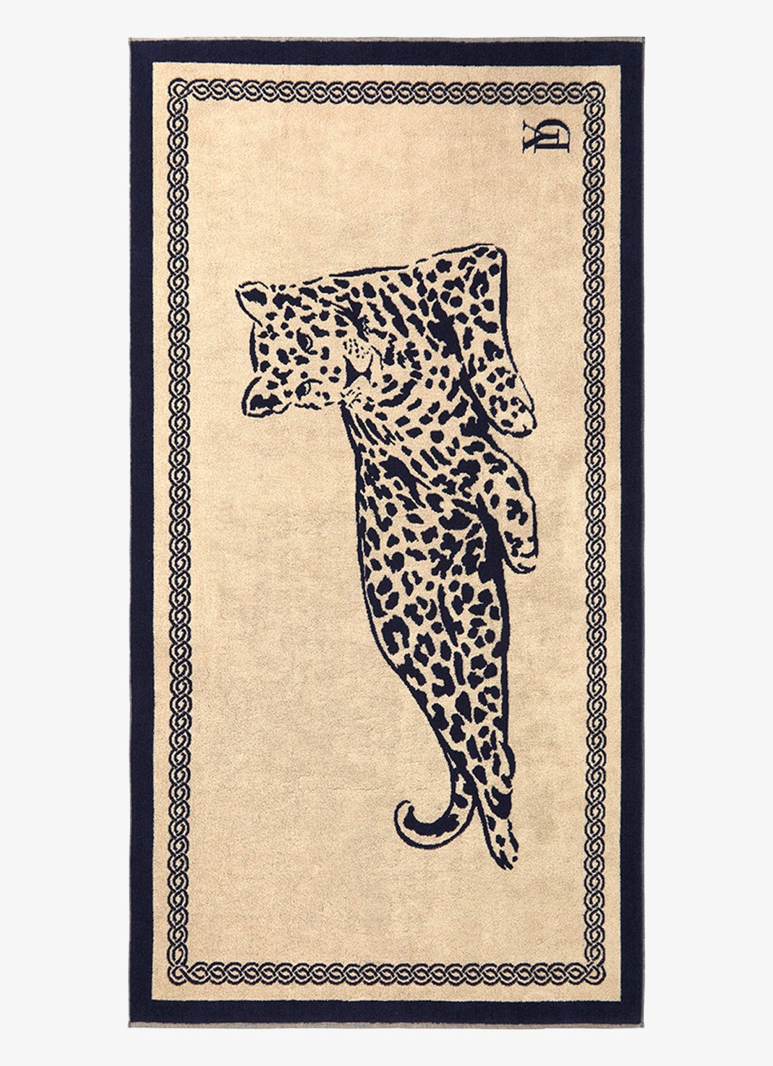 Yves Delorme Leopard strandlaken van  katoen 90 x 160 cm - voorkant 4 beige