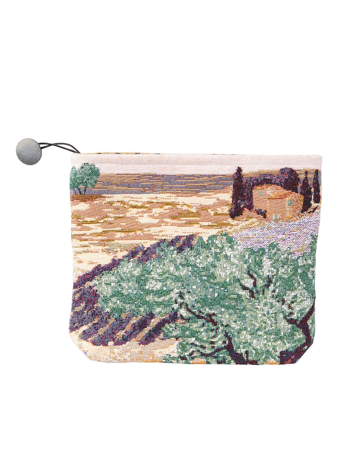 Yves Delorme Les Baux toilettas met print - voorkant 2 lichtroze
