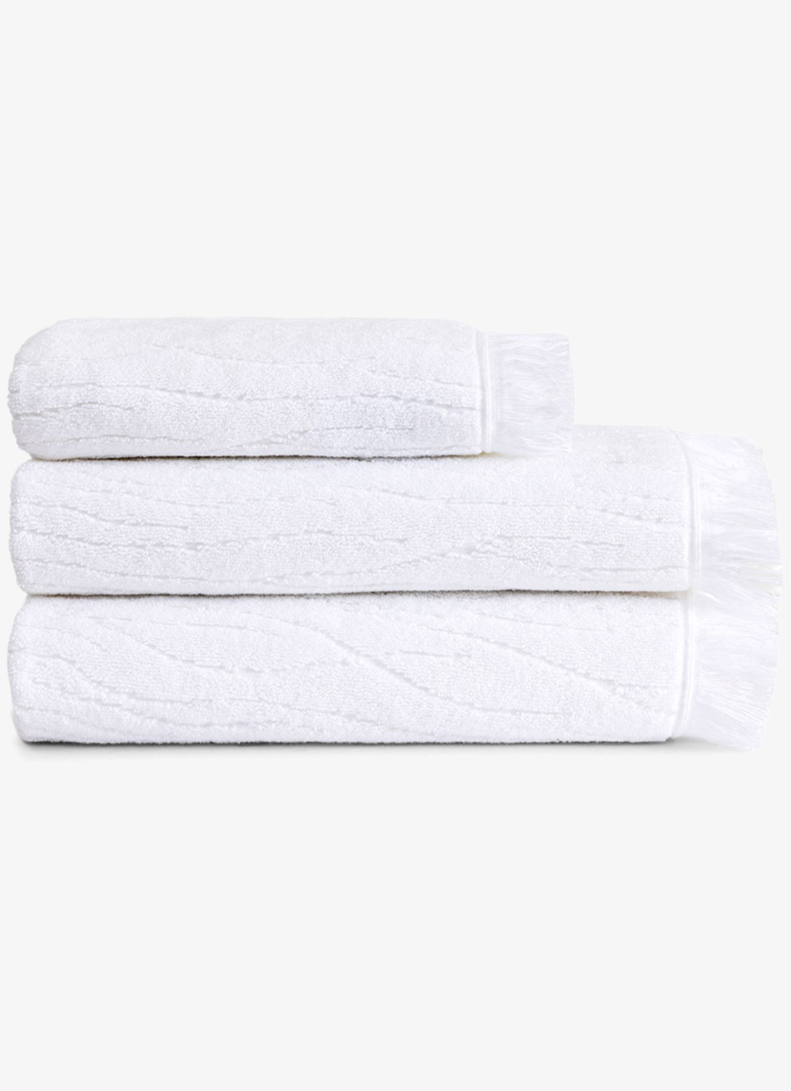 Yves Delorme Luciole badlaken - 530 gr/m2 - 70 x 140 cm - detail wit