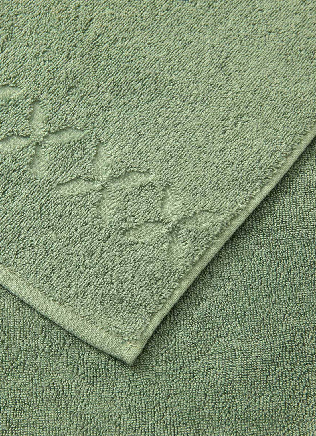 Yves Delorme Nature Amande badlaken - 550 gr/m2 - detail 3 lindegroen