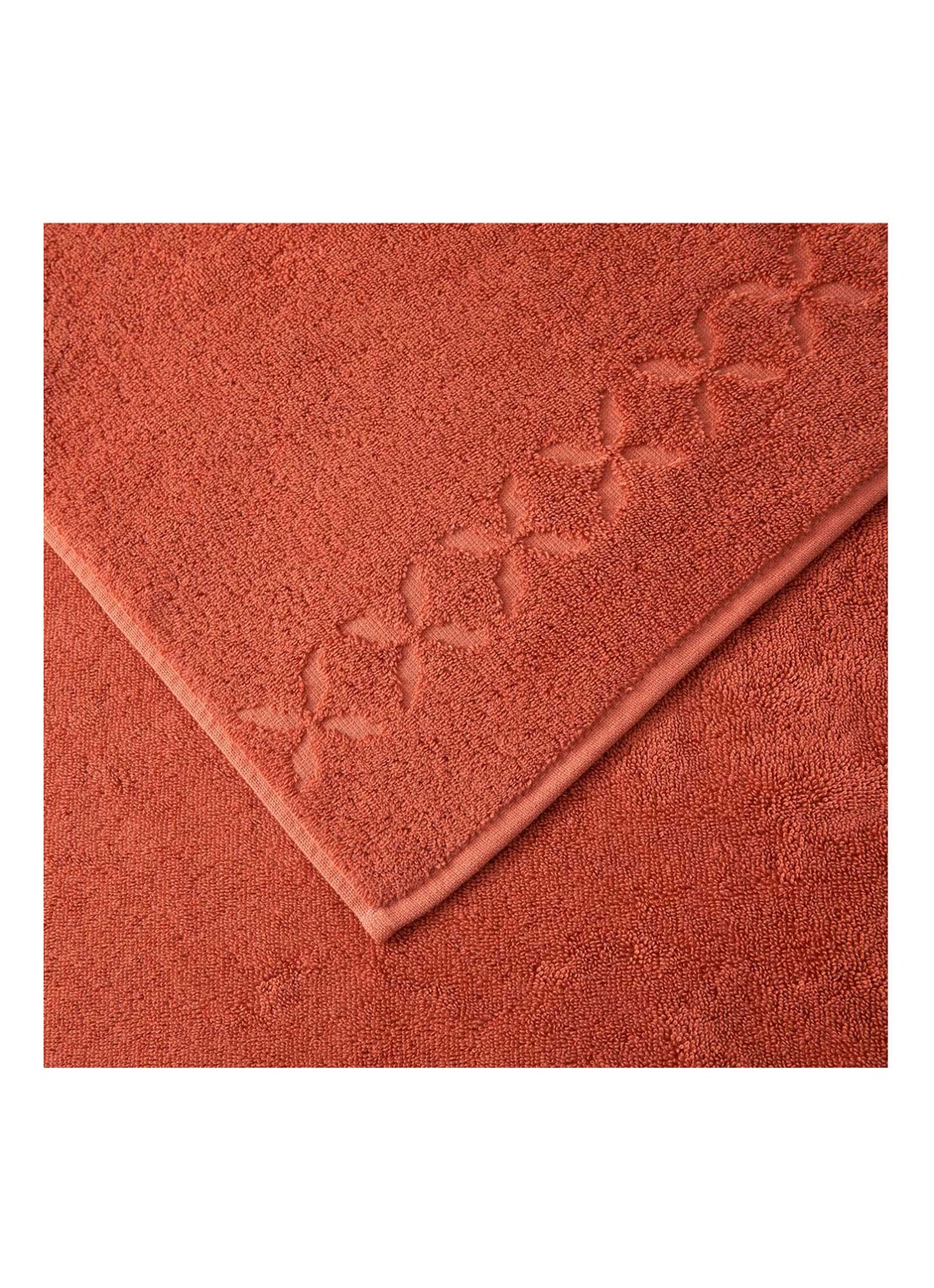 Yves Delorme Nature Amande badlaken - 550 gr/m2 - detail 3 oranjerood