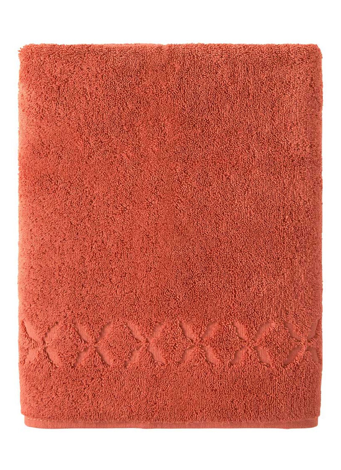 Yves Delorme Nature Amande badlaken - 550 gr/m2 - detail 4 oranjerood