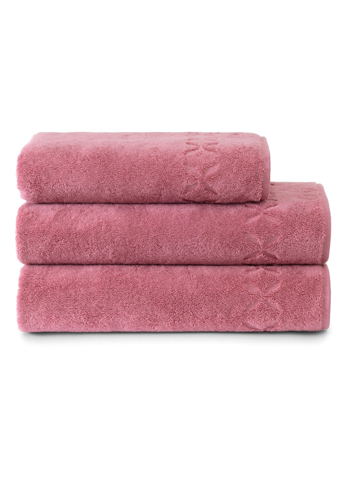 Yves Delorme Nature Amande badlaken - 550 gr/m2 - achterkant 3 roze