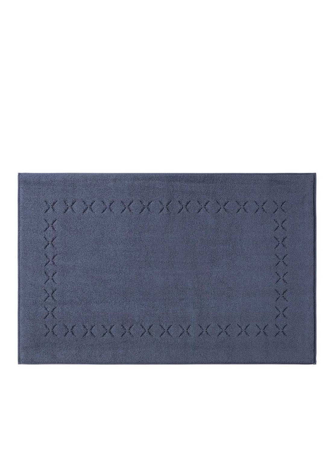 Yves Delorme Nature Amande badmat 55 x 90 cm - voorkant donkerblauw