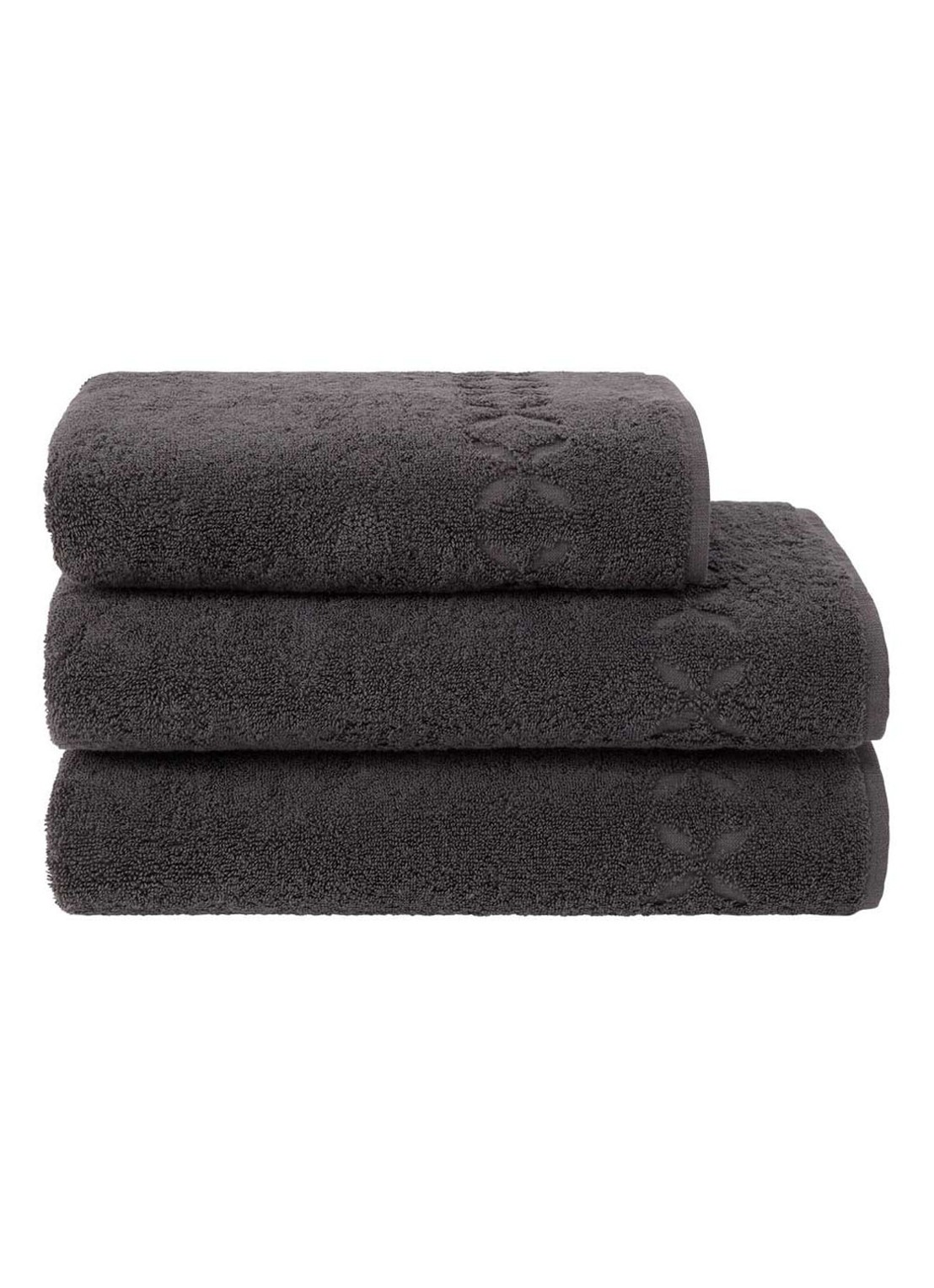 Yves Delorme Nature Amande gastendoek - 550 gr/m2 - voorkant 5 donkergrijs
