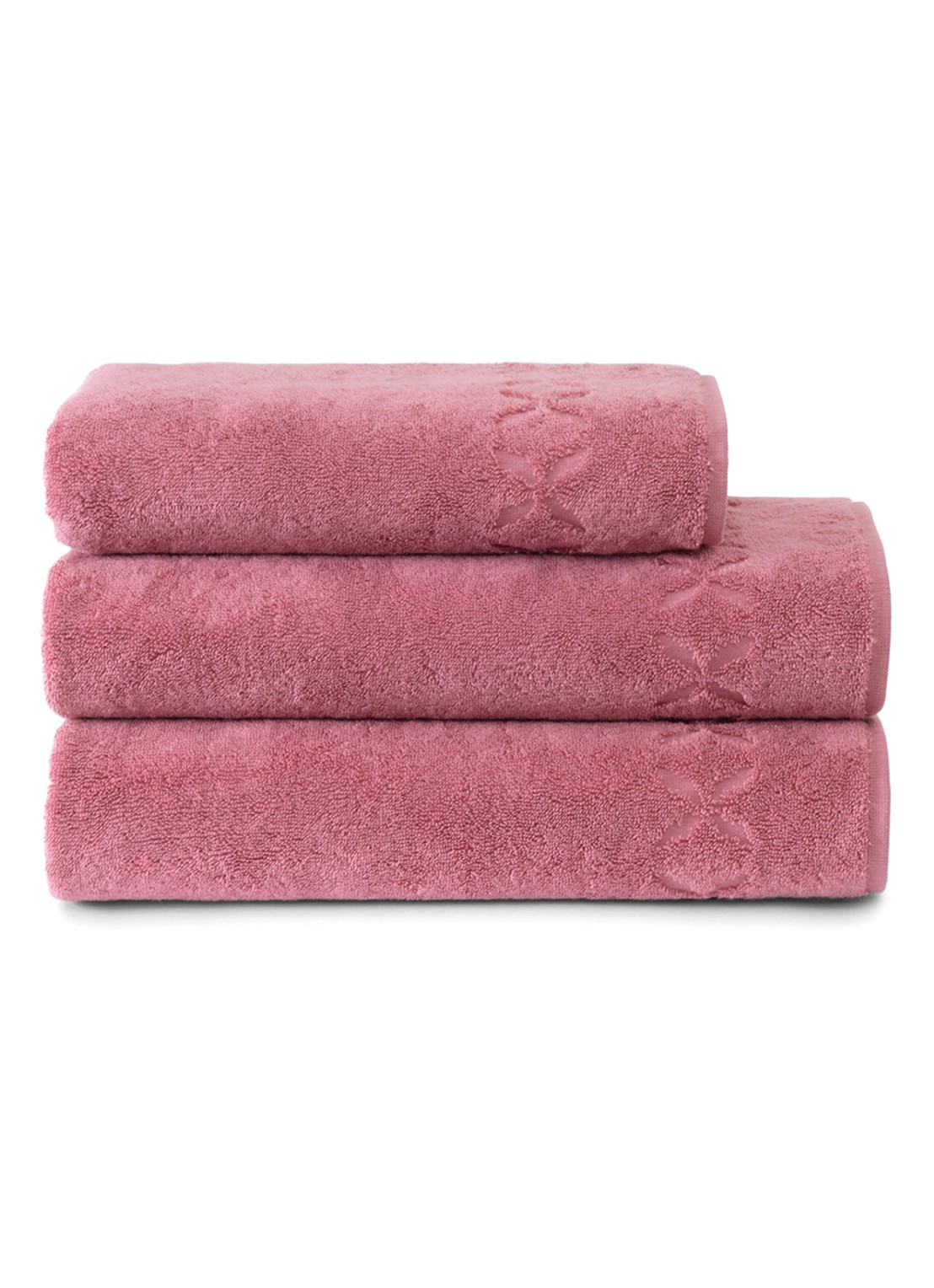 Yves Delorme Nature Amande gastendoek - 550 gr/m2 - achterkant 3 roze
