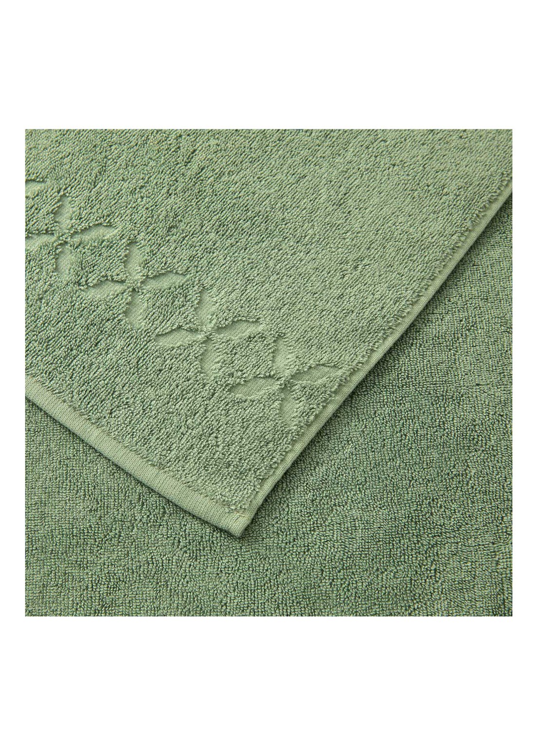 Yves Delorme Nature Amande handdoek - 550 gr/m2 - detail 3 groen
