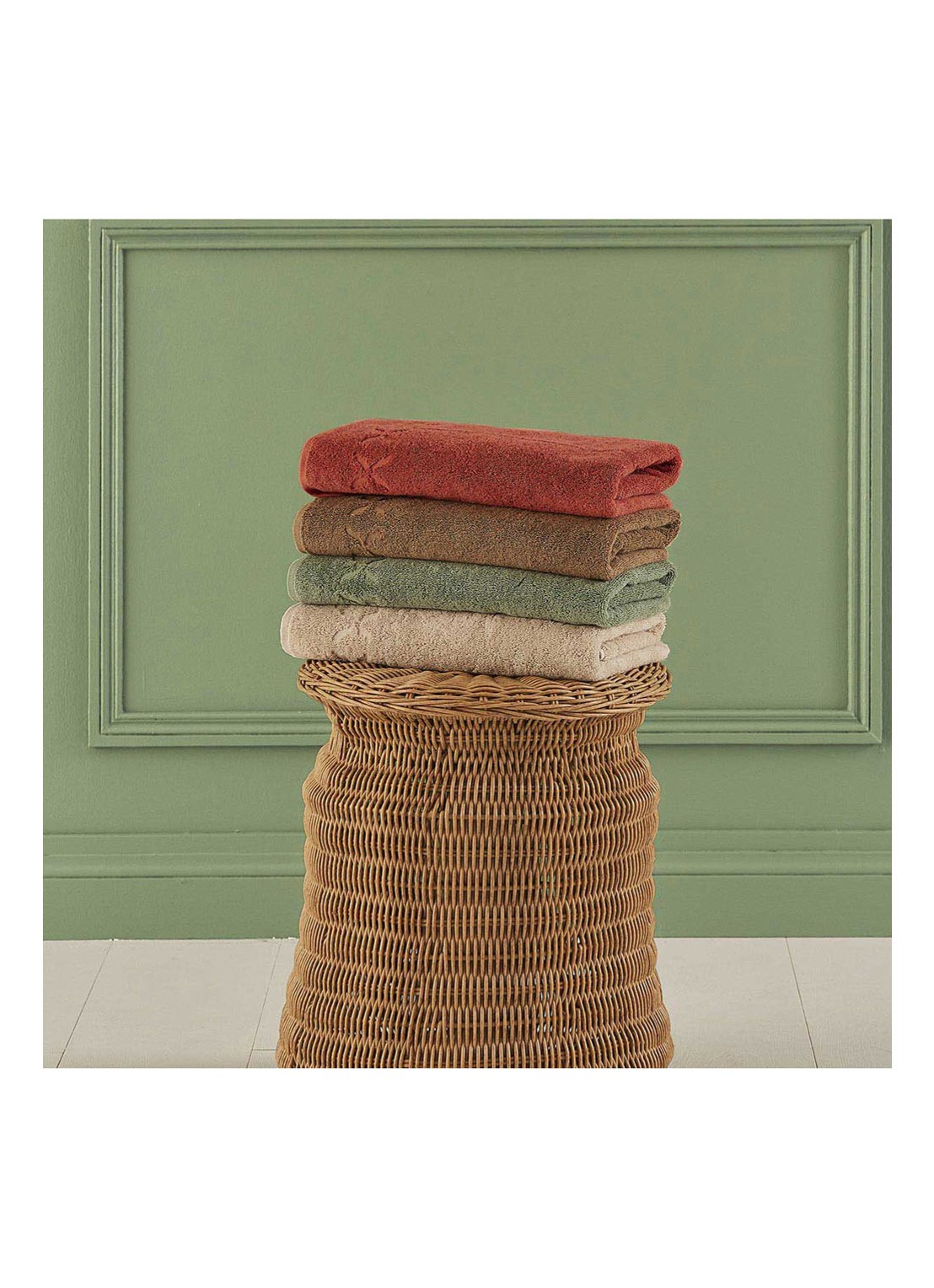Yves Delorme Nature Amande handdoek - 550 gr/m2 - detail 5 groen