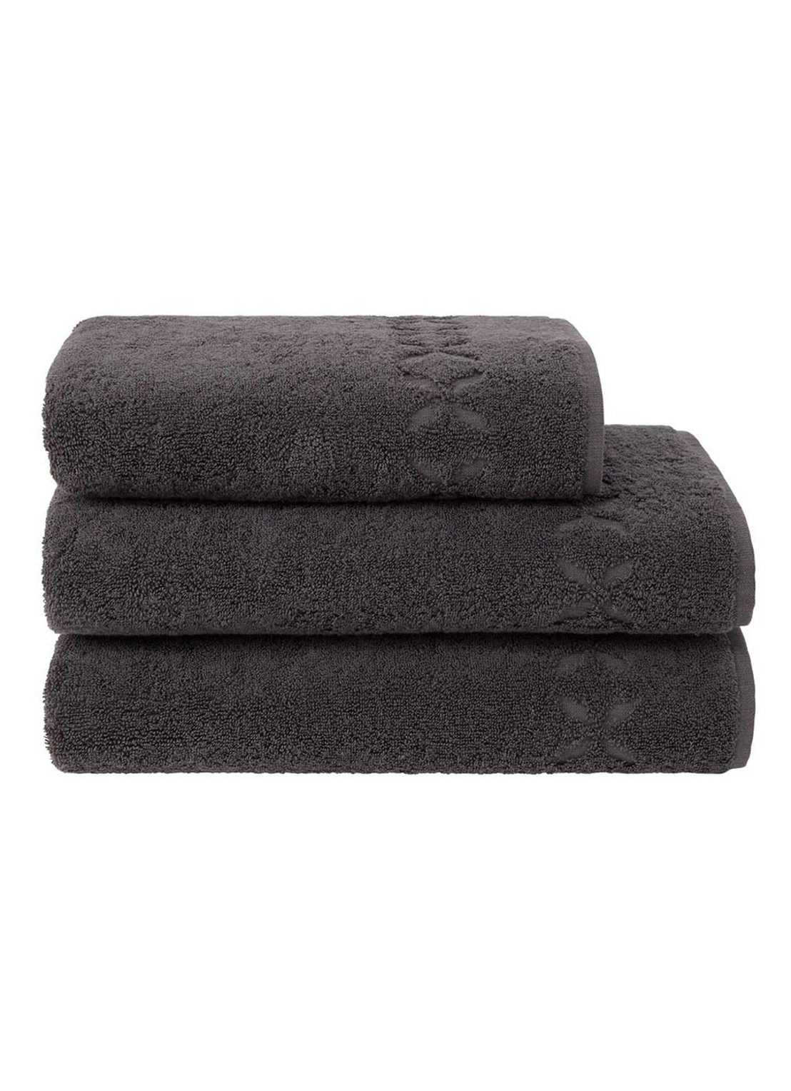 Yves Delorme Nature Amande washand - 550 gr/m2 - 33 x 33 cm - voorkant 3 donkergrijs