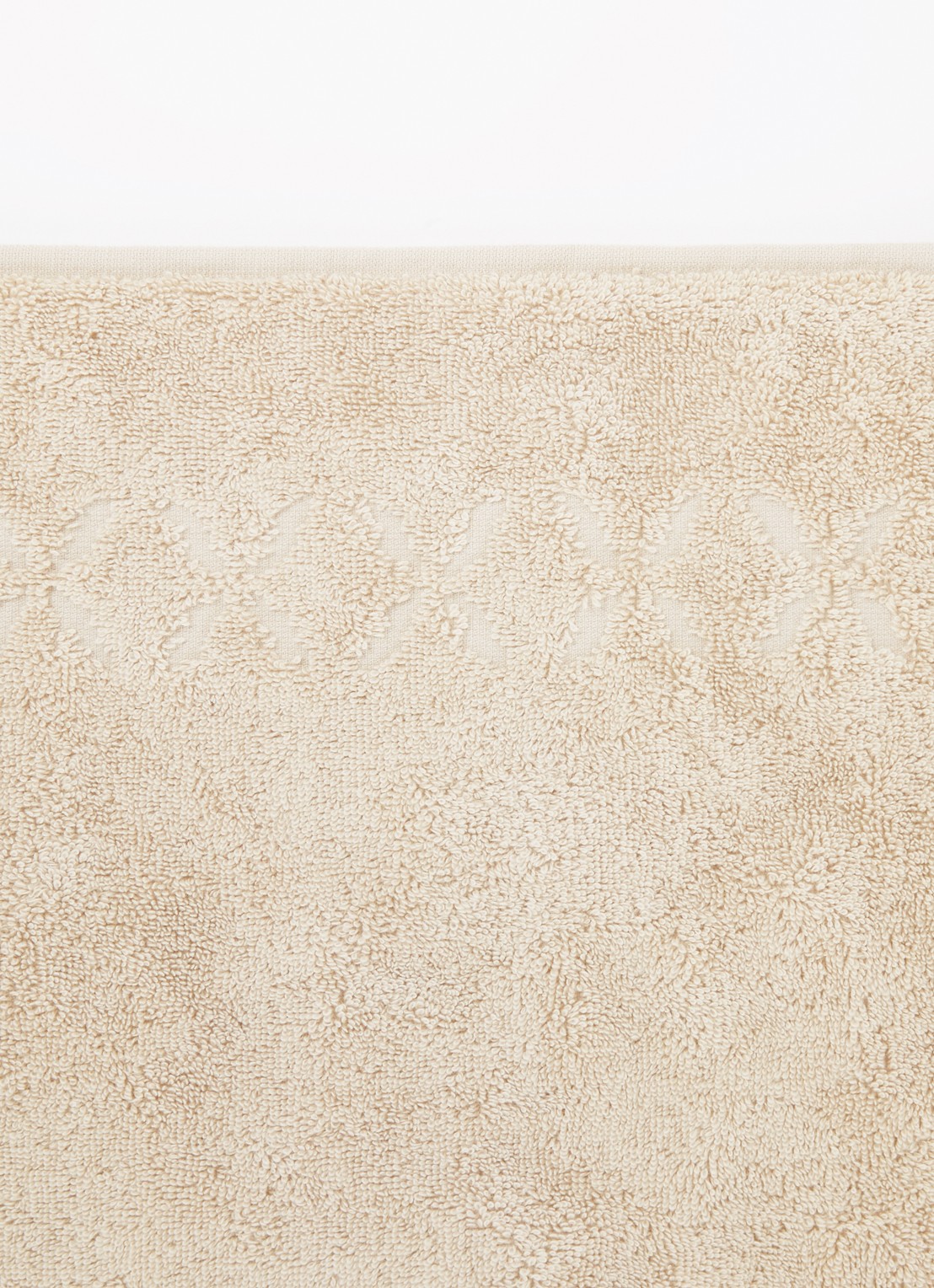 Yves Delorme Nature Amande washand - 550 gr/m2 - 33 x 33 cm - detail creme